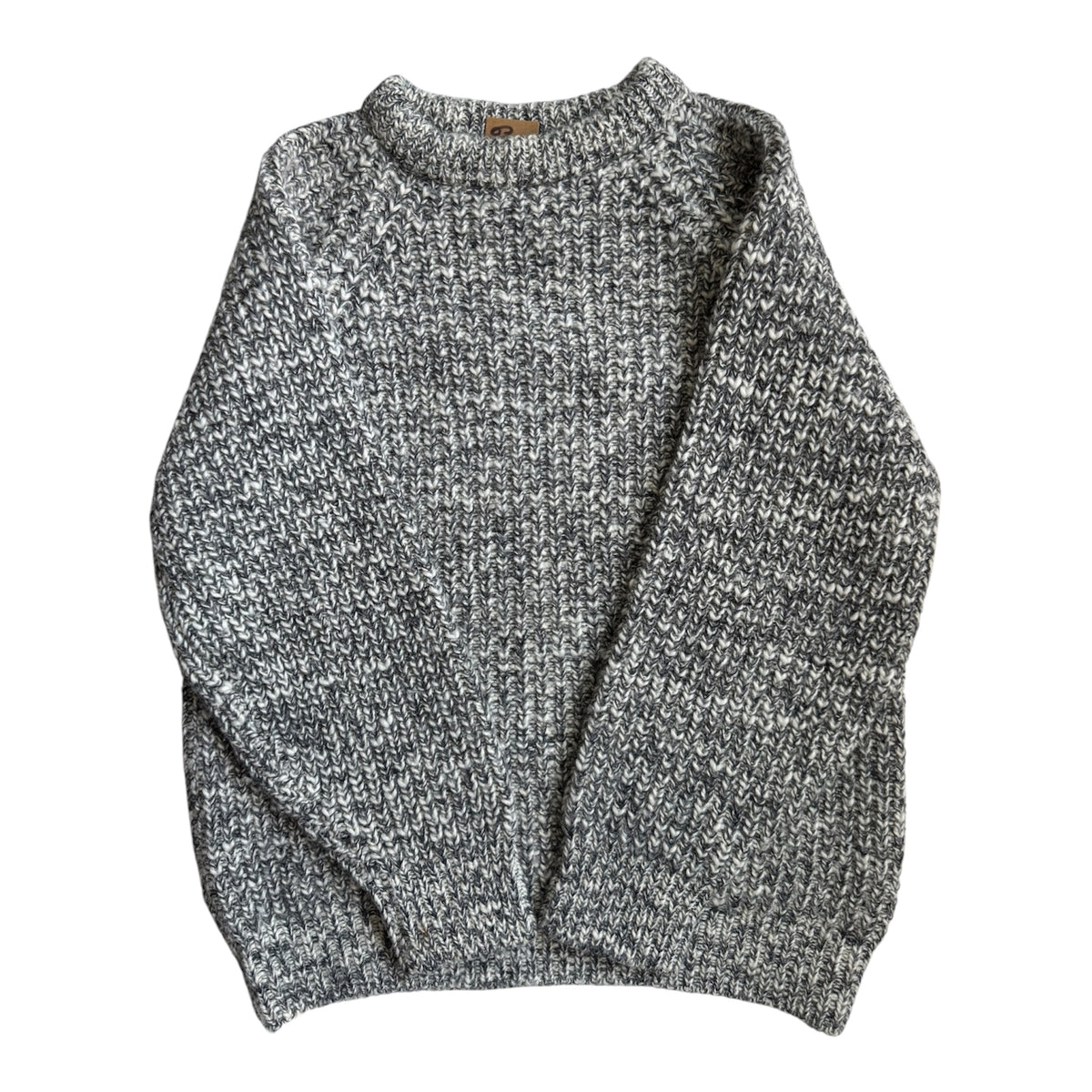 Pulover Lână Gri Vintage Bărbați | Tricot Gros | L