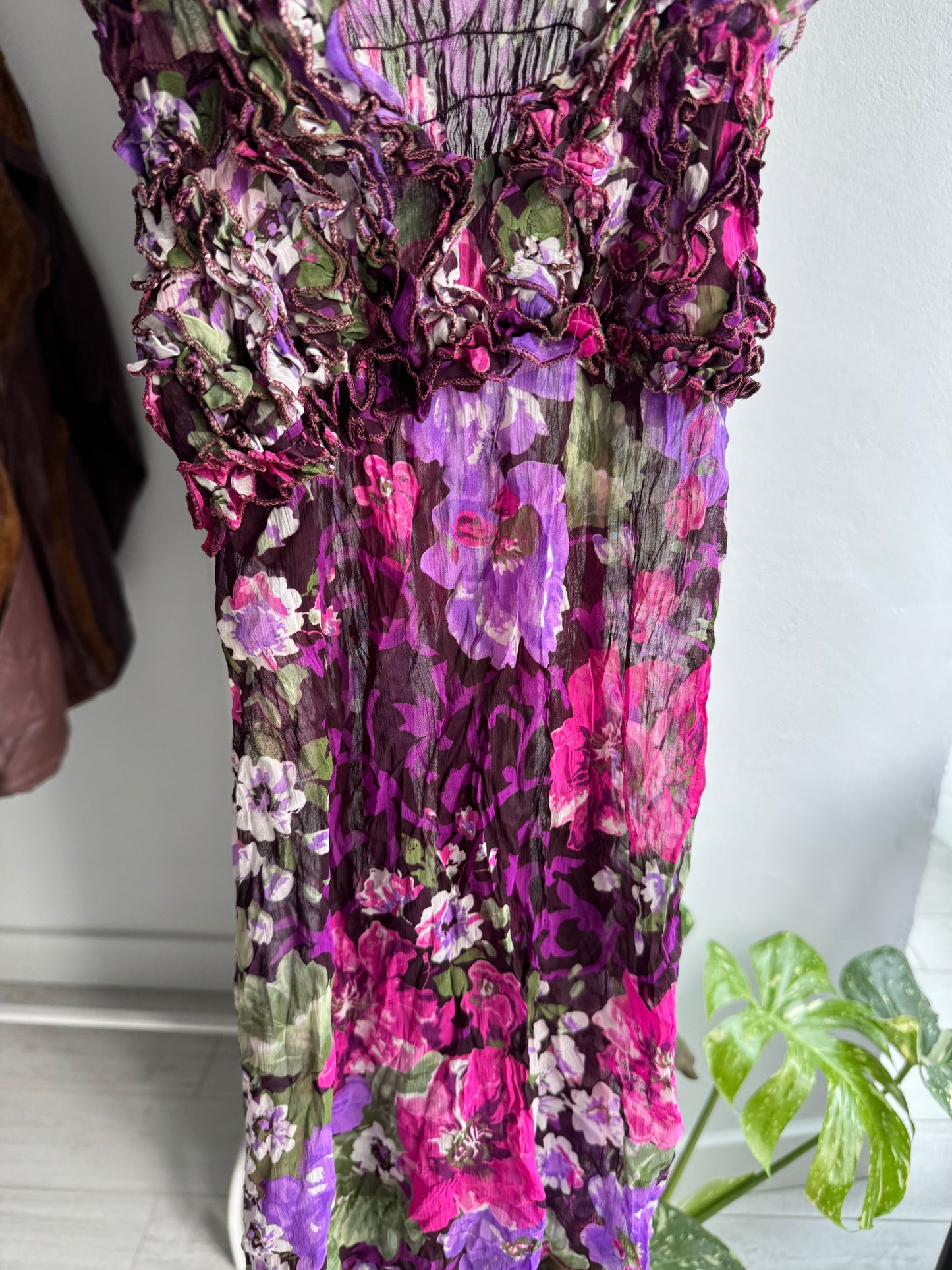 🌷 Top Y2K Floral Mesh – M Damă – Made in Italy