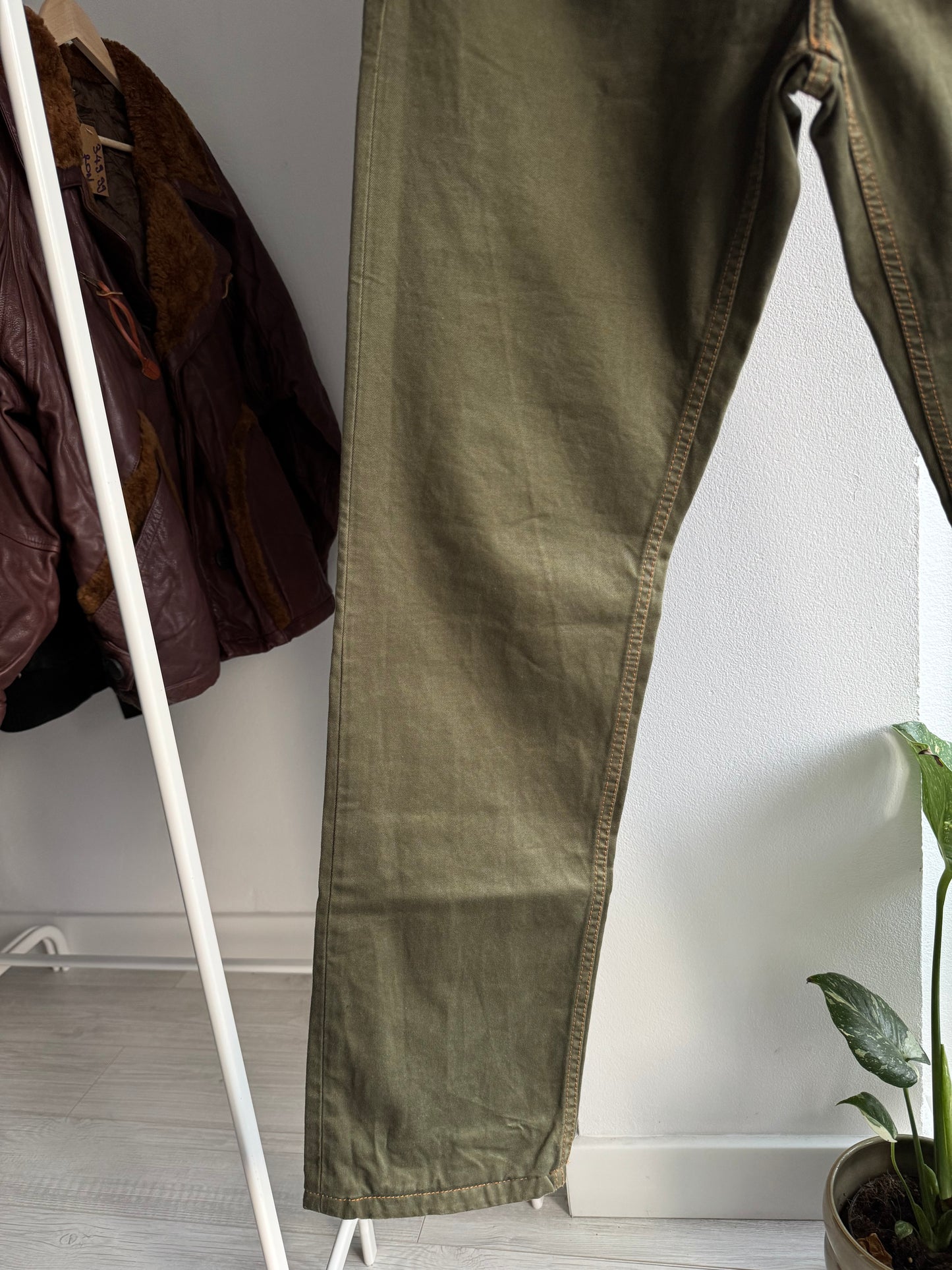 🫒 Y2K Dolce & Gabbana Olive Green Jeans – Straight Fit – US 34 – Made in Italy