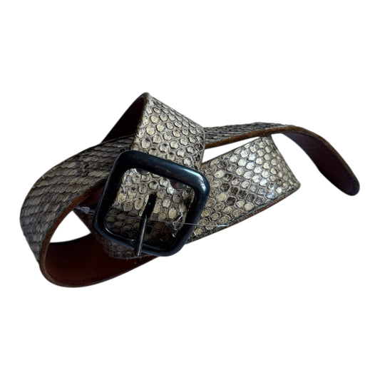 🐍 Curea vintage din piele de șarpe – 91 cm
