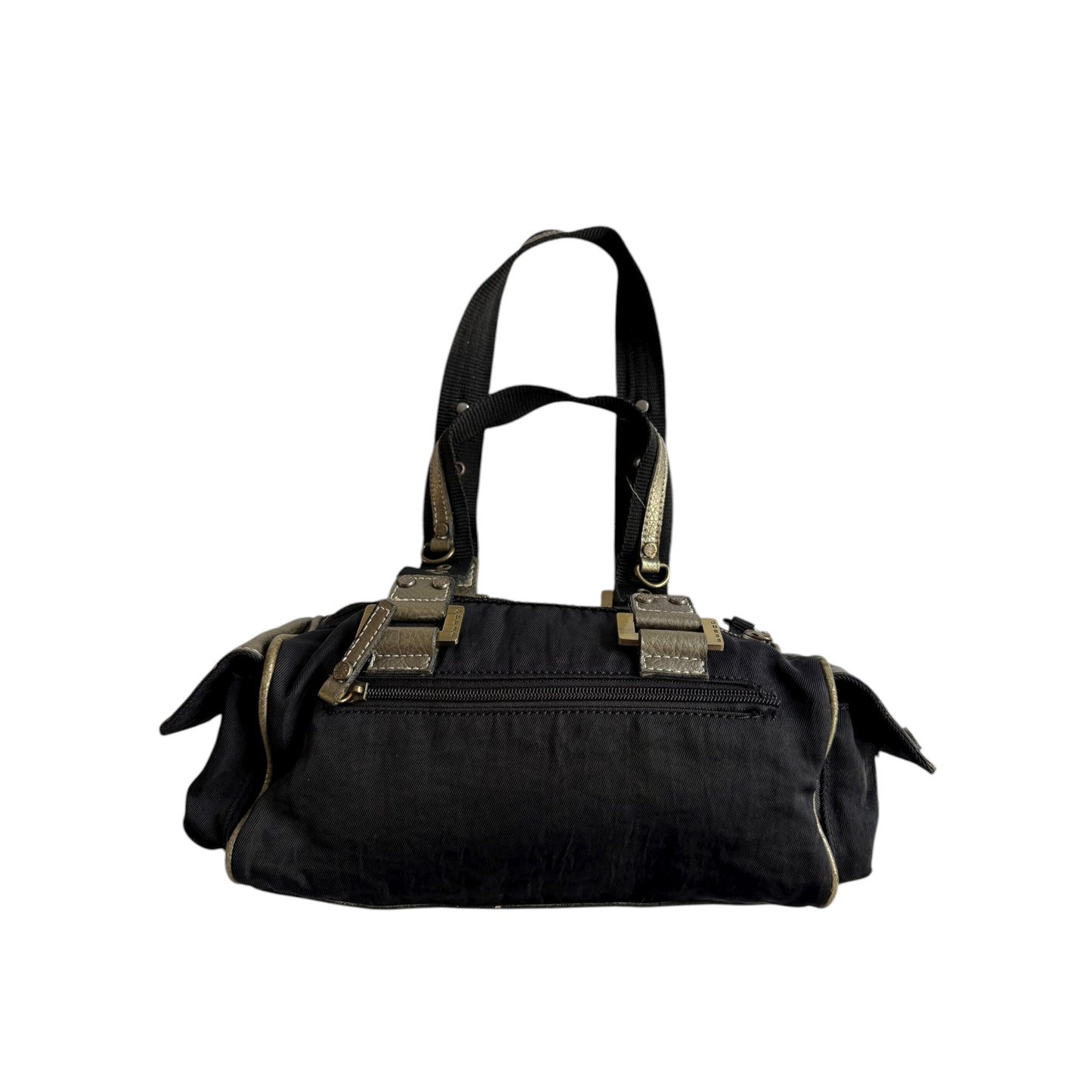 👜 Geantă Y2K Guess neagră cu detalii aurii / Model utility