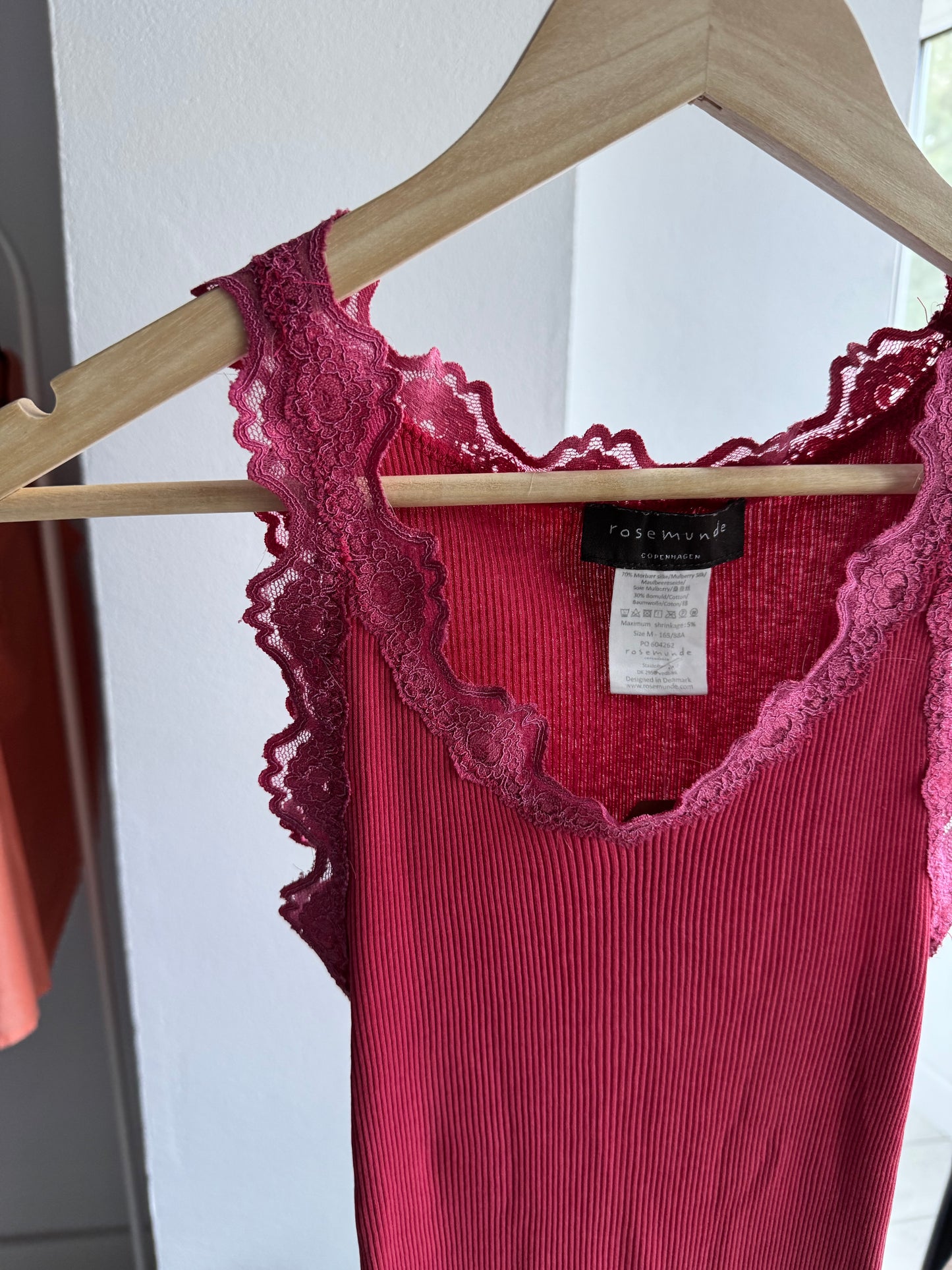 Top Cami Mătase Roșu Rosemunde Copenhagen | Mătase Mulberry şi Bumbac – M Damă