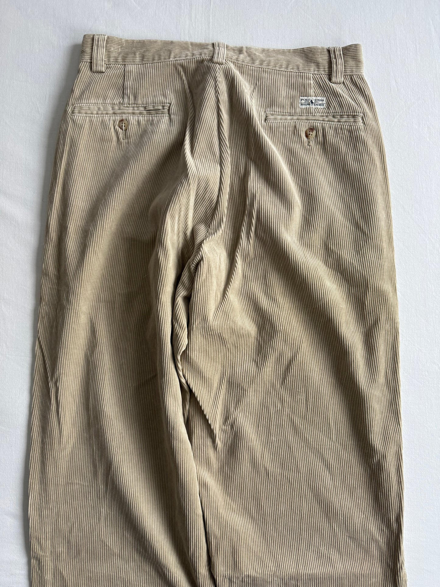🐴 Pantaloni Vintage Ralph Lauren din Catifea Reiată Bej – W31 L32