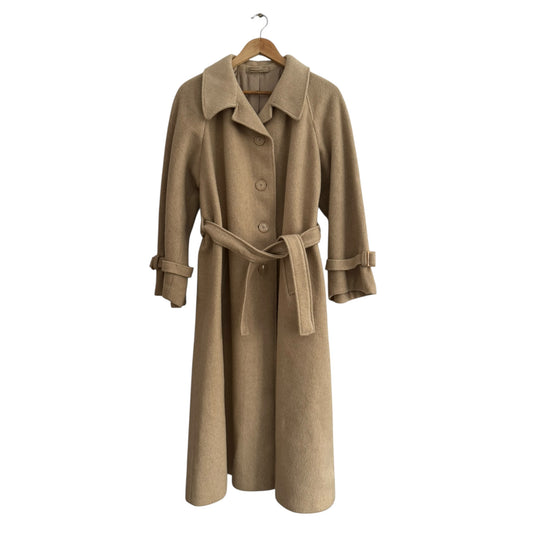 🧥 Palton Vintage Crem din Mohair, Alpaca și Lână – Damă (M/L aprox.)