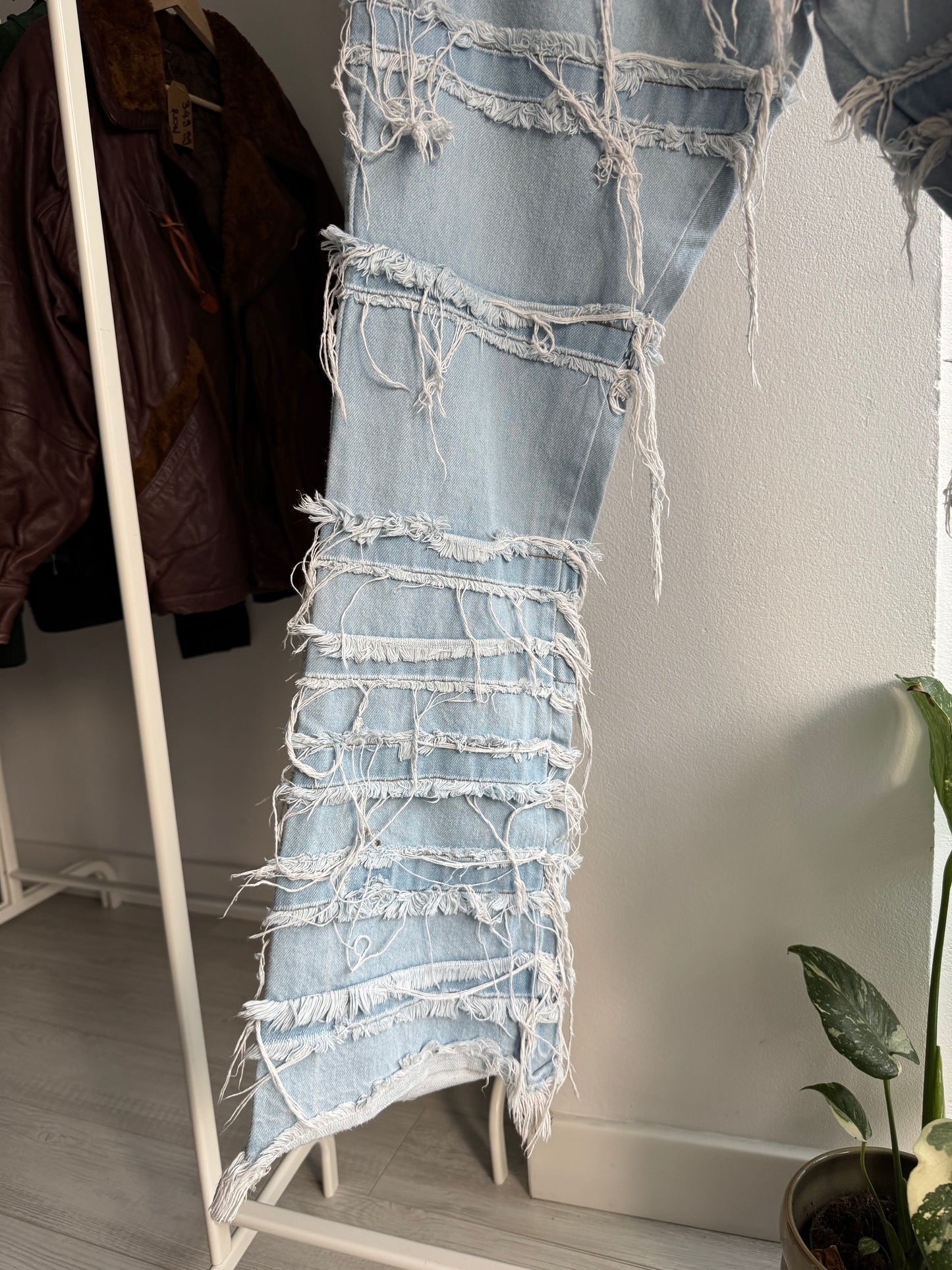 👖 Y2K Stacked Bootcut Jeans cu Franjuri – EU 50 (L Bărbați) – Made in Italy