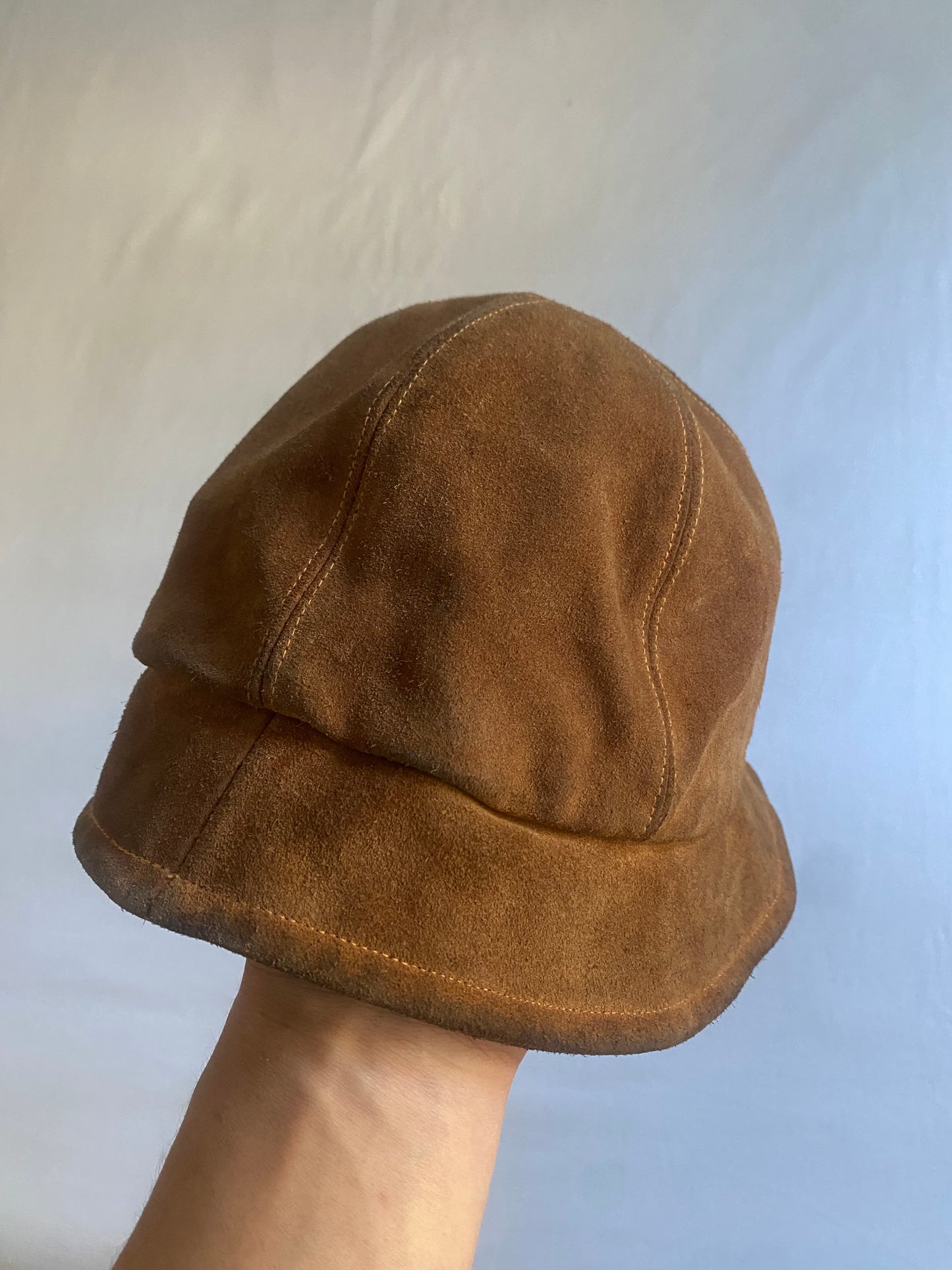 Vintage 90's Emporio Armani Brown Suede Bucket Hat