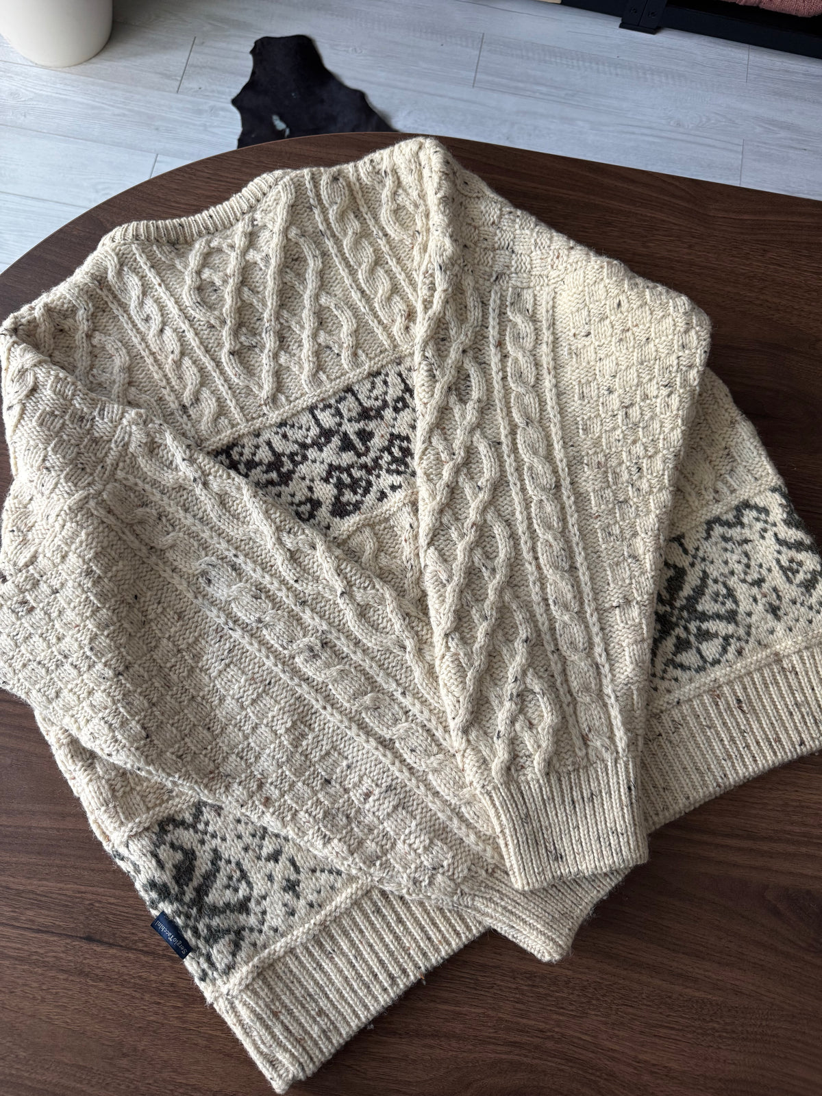 Sergio Tacchini Pulover Lână Vintage Bărbați | Cable Knit | L