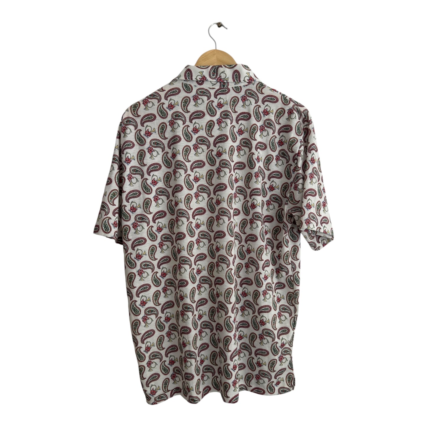 👕 80’s IZOD Paisley Print Polo Shirt – Men’s XL