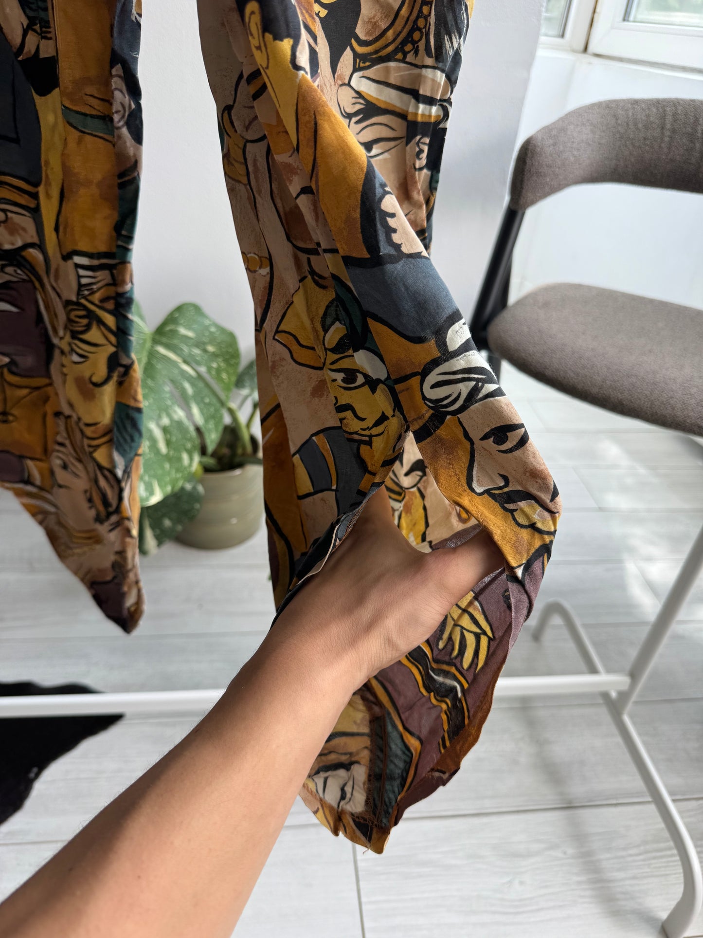 🌞 Pantaloni Harem Imprimați Giorgio Armani Arhivă '80s | Made in Italy – S Damă