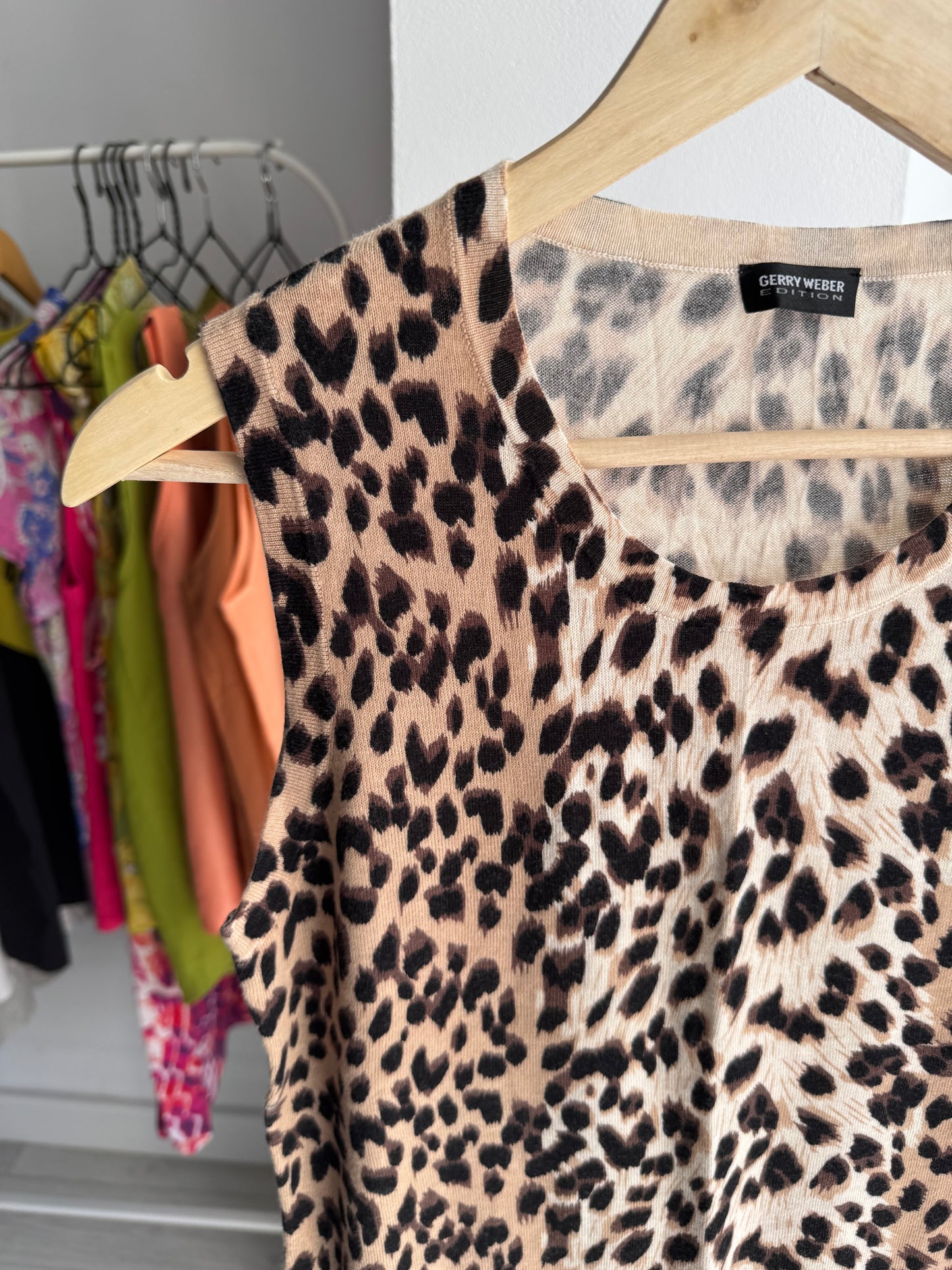 🐆 Top Y2K Tricotat Animal Print – EU 38 Damă (M)