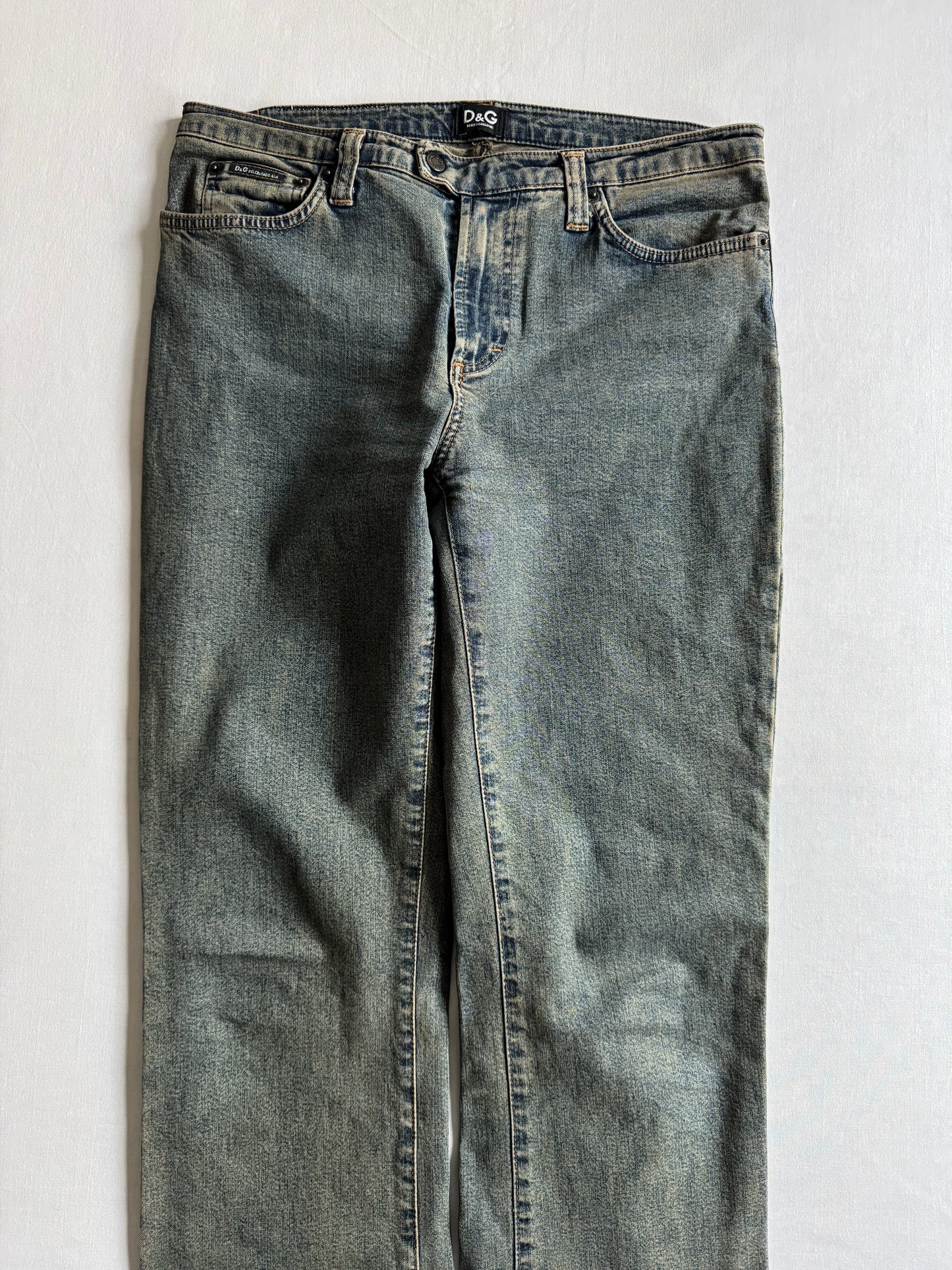 👖 Blugi Y2K Dolce & Gabbana pentru femei – Sandy Wash, Regular / Bootcut Fit, Mărimea US 30