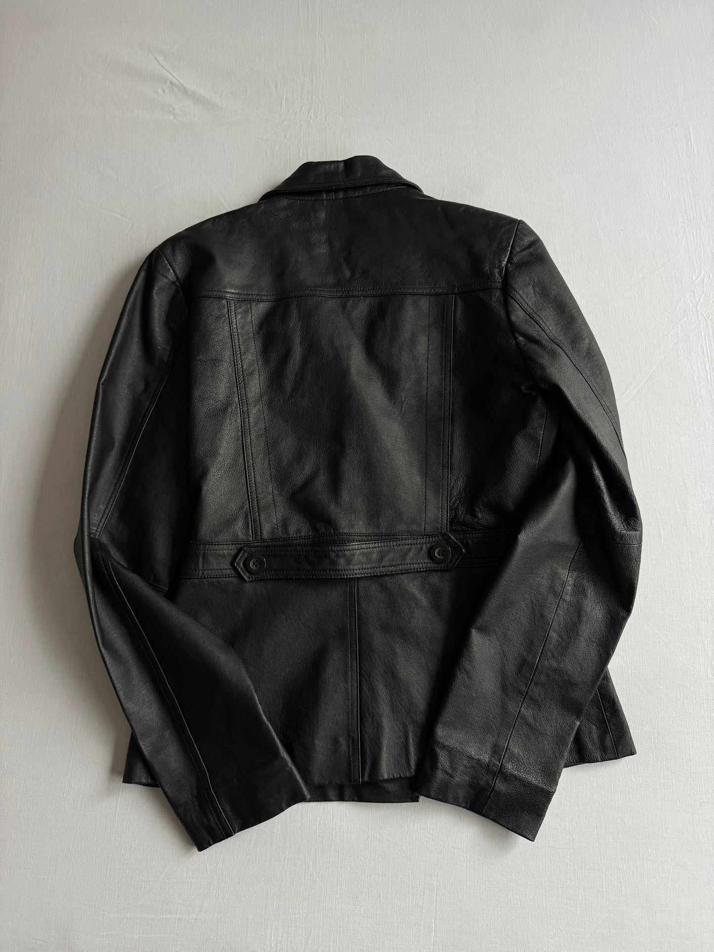 ☕️ Blazer Y2K Damă din Piele Neagră – M