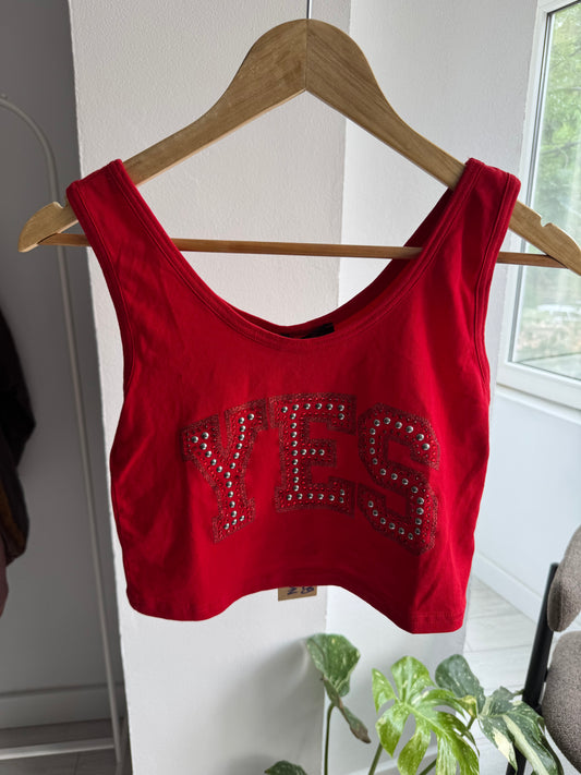 🍒 Top Y2K Cropped – M Damă – Made in Italy – New With Tags