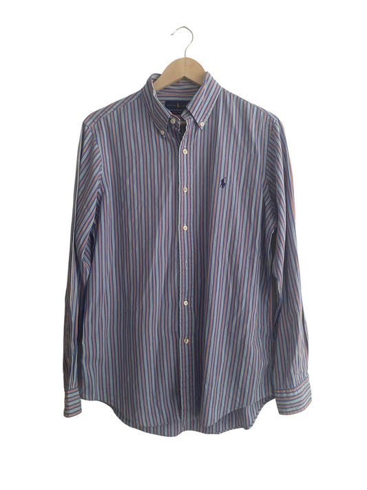 Cămașă Vintage Ralph Lauren Bleumarin cu Dungi – Mărime M