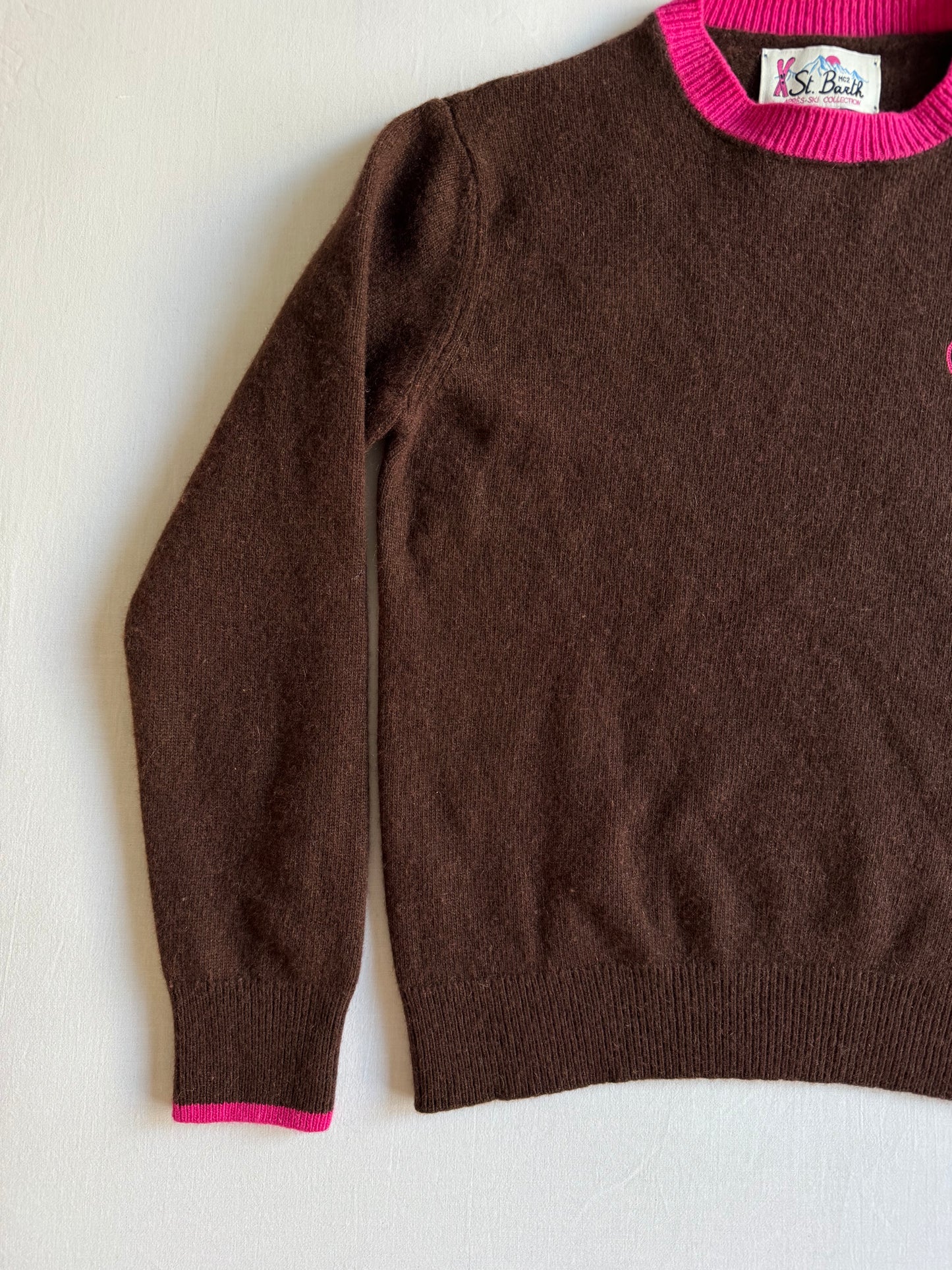 🎿 🧘‍♀️ Pulover Damă MC2 Saint Barth Maro Închis din Lână cu Broderie – XS