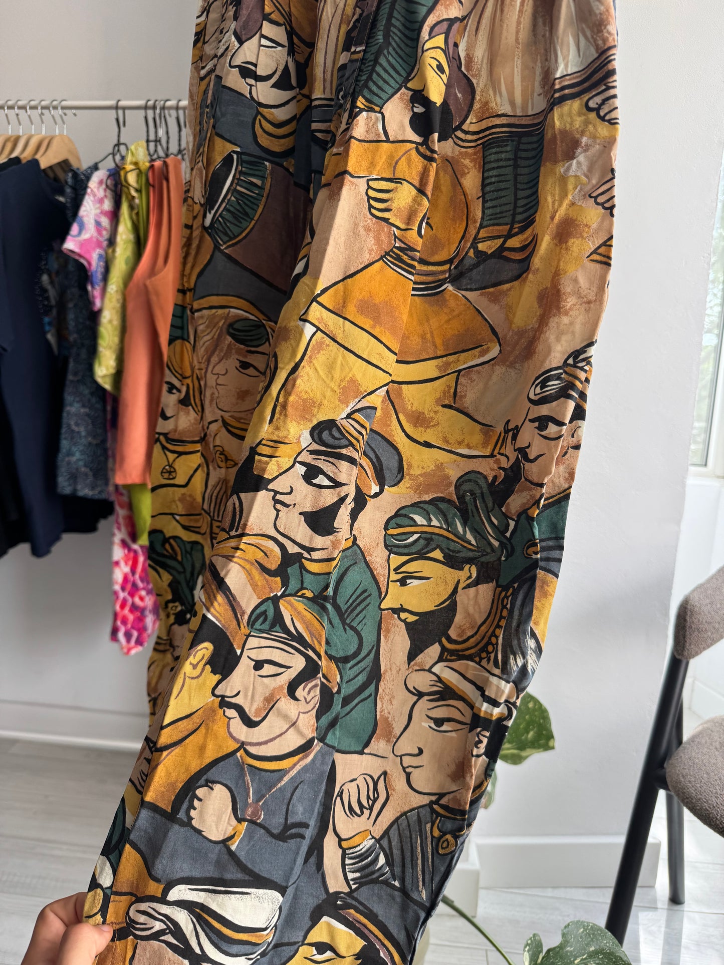 🌞 Pantaloni Harem Imprimați Giorgio Armani Arhivă '80s | Made in Italy – S Damă