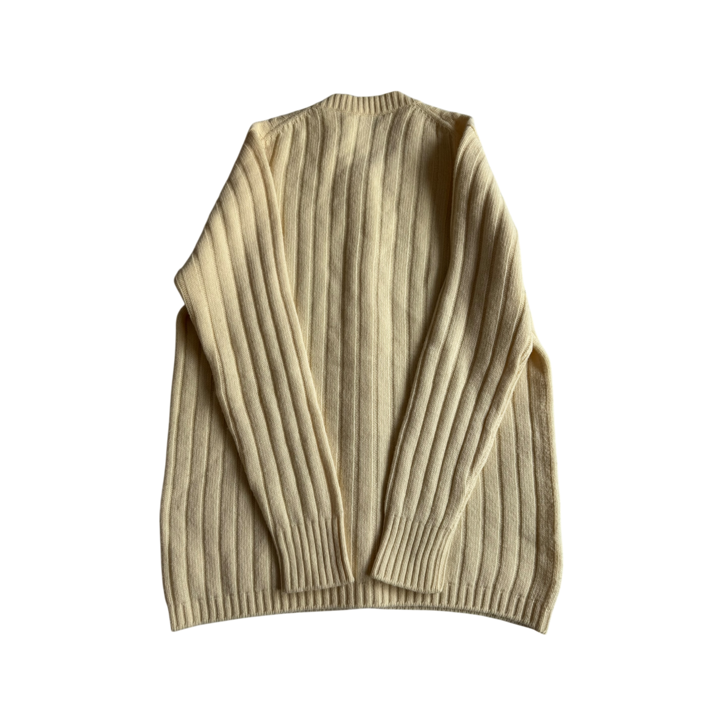 🧶 Cardigan Vintage Damă Alb Natural din Lână Geelong Lambswool – aprox. S / M