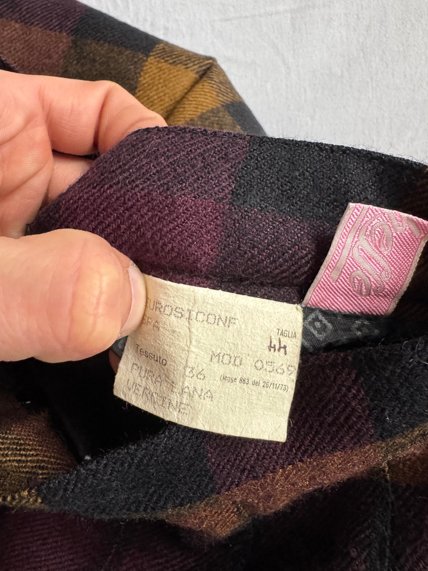 🧍‍♀️ Fustă Vintage Plisată din Lână Tartan – M (IT 44)