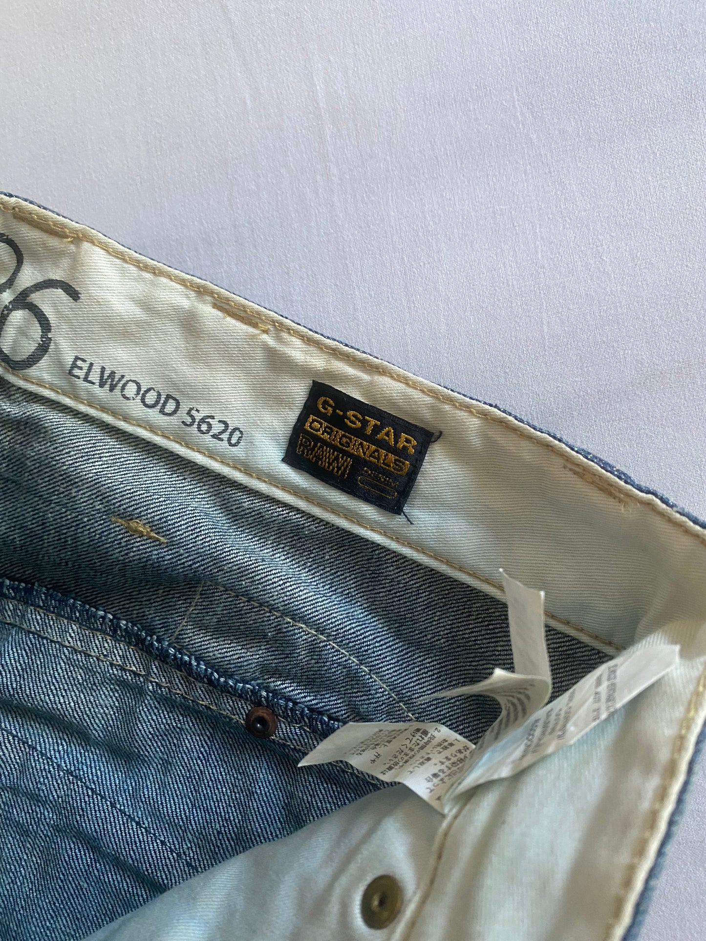 Y2K G Star Raw Elwood Buckle Back Jeans
