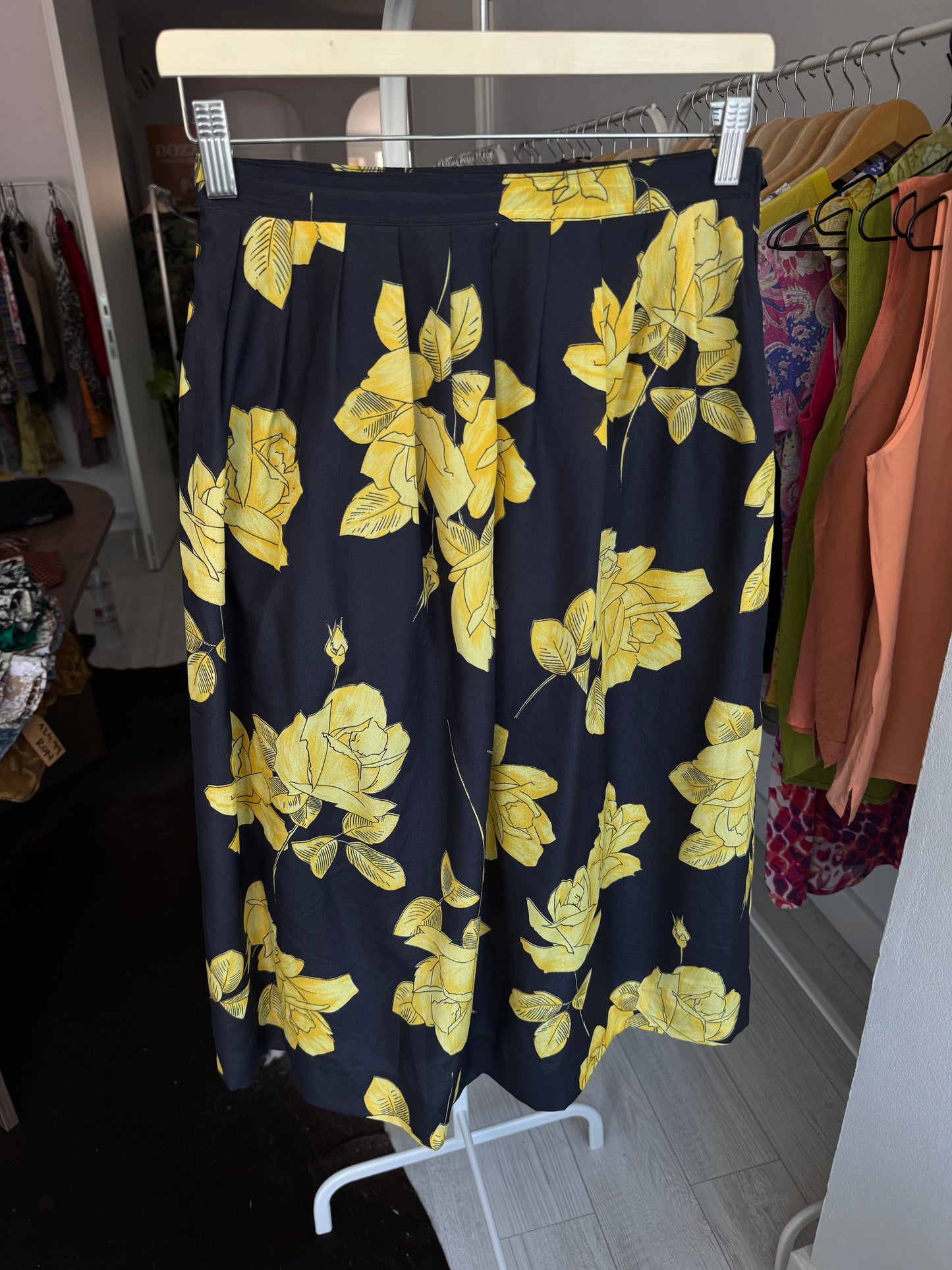 ☀️ Fustă Vintage Floral cu Print – Approx. XS–S Damă