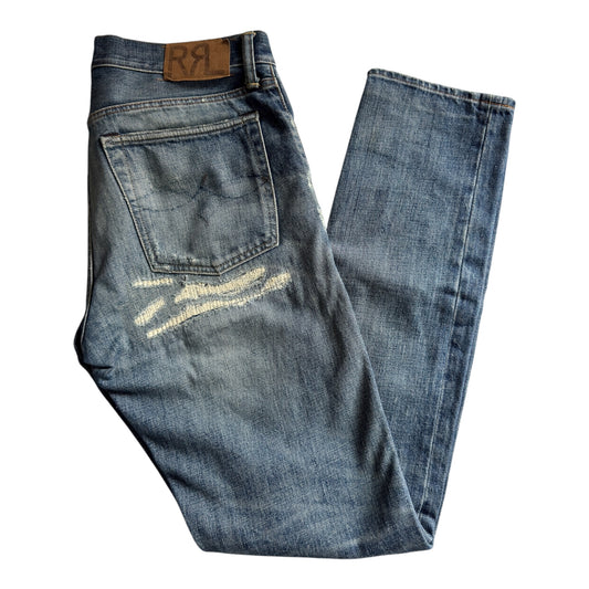 🪡 Ralph Lauren Double RL Slim Patchwork Jeans – W31 x L32 – Made in Mexico