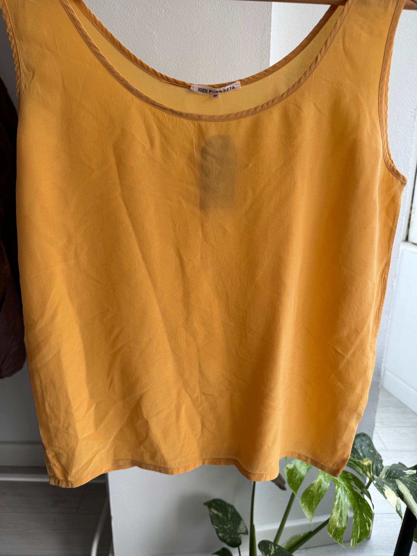 ☀️ Top Vintage Damă din Mătase – S Damă