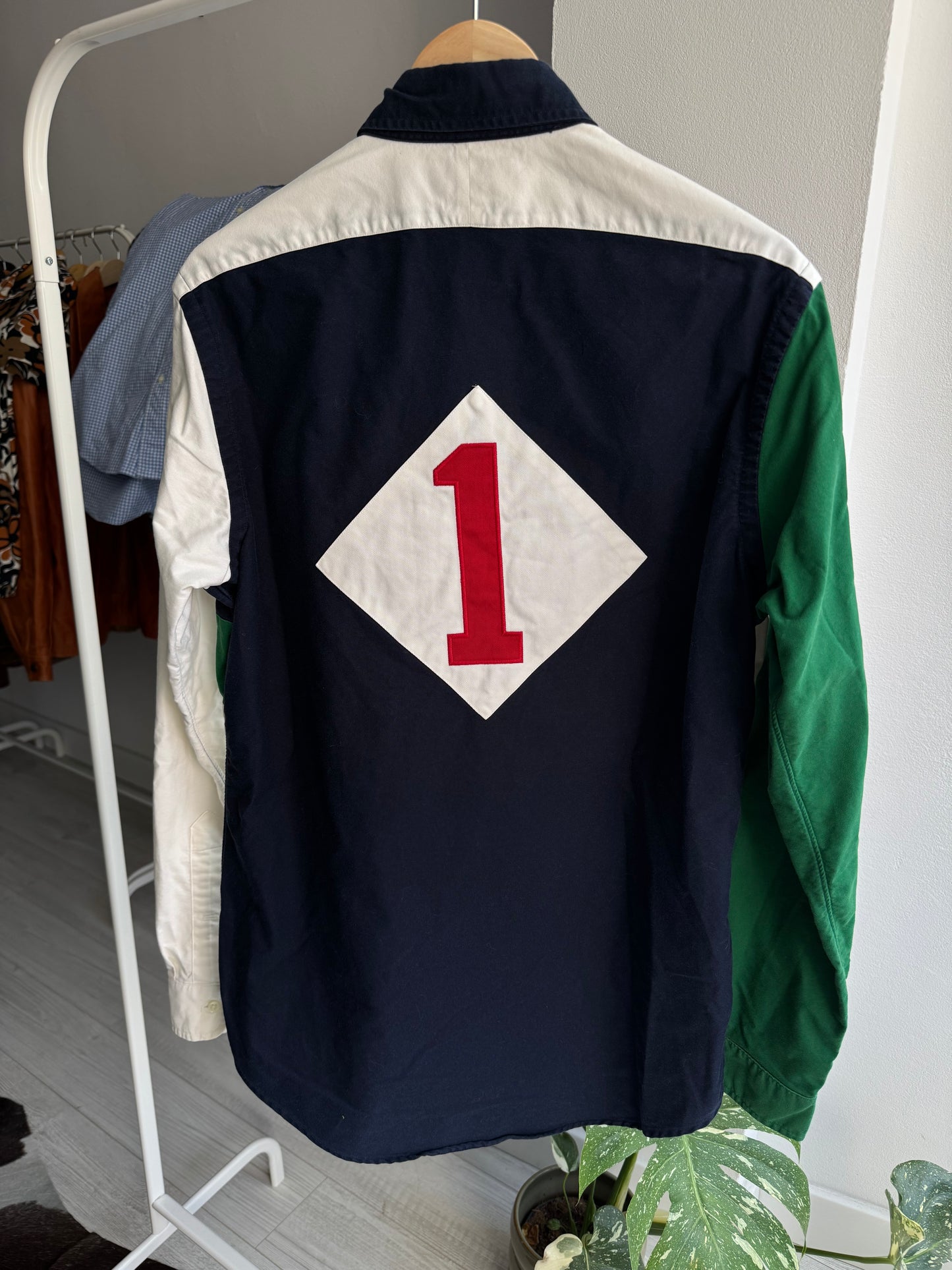 🐴 2008 Polo Ralph Lauren Cămașă Patchwork – M Bărbați
