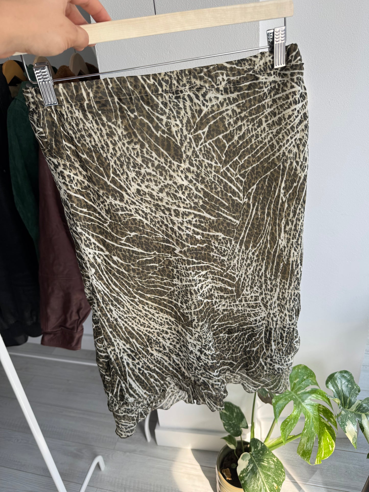 ☀️ Fustă Y2K Printed Mesh – XS/S Damă