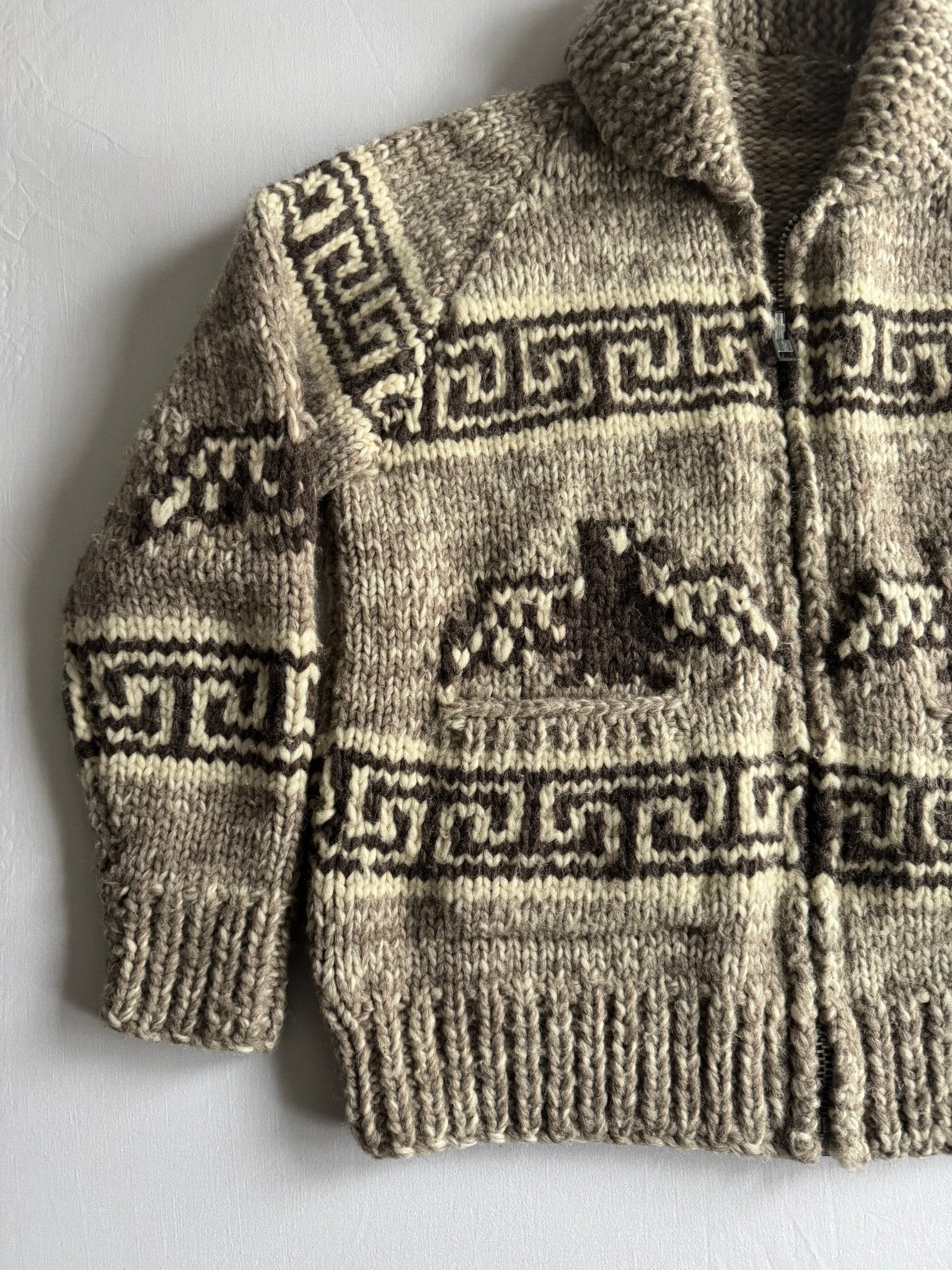 🦅 60’s Tuak Cowichan Thunderbird Wool Sweater – Mărime M - anbracaminte