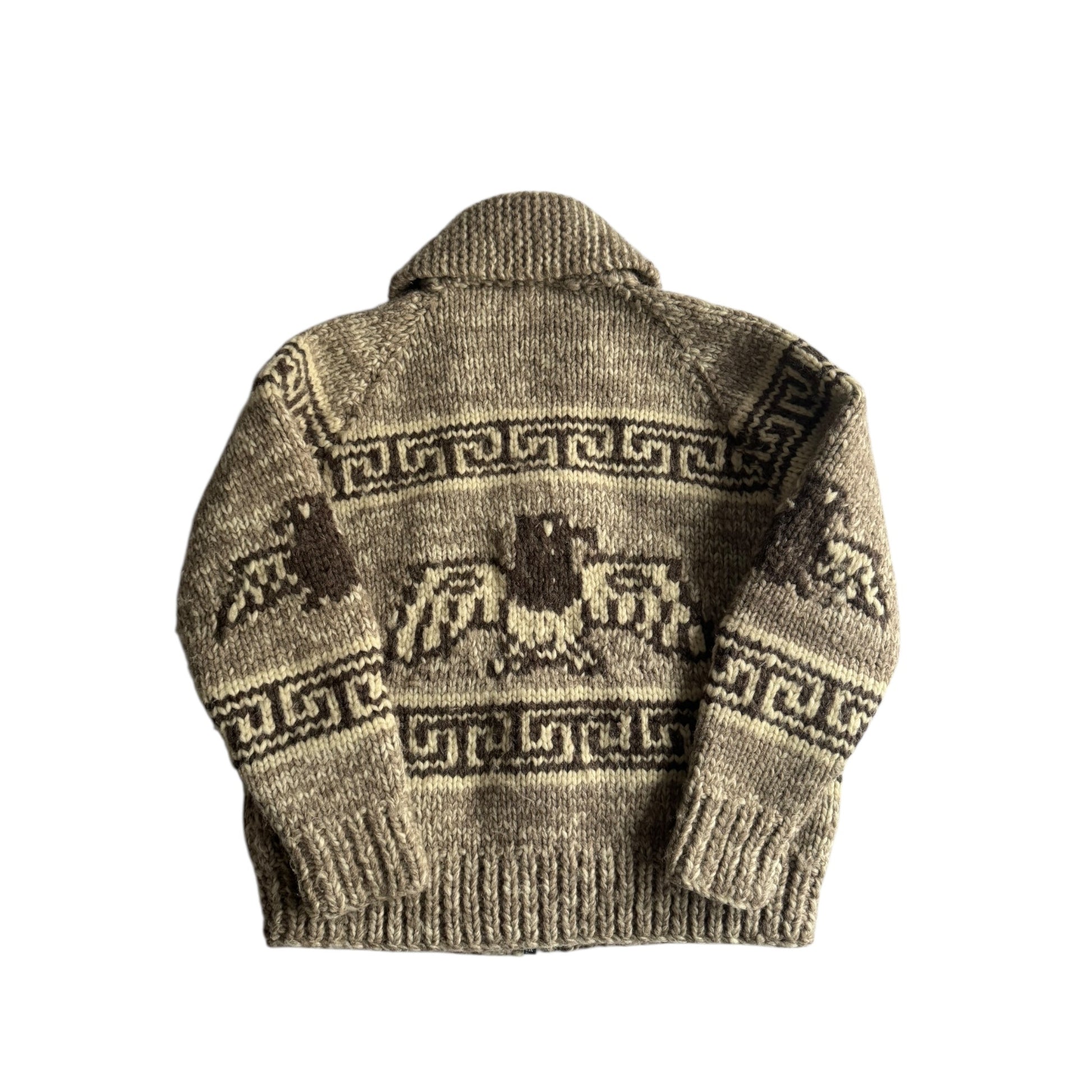 🦅 60’s Tuak Cowichan Thunderbird Wool Sweater – Mărime M - anbracaminte