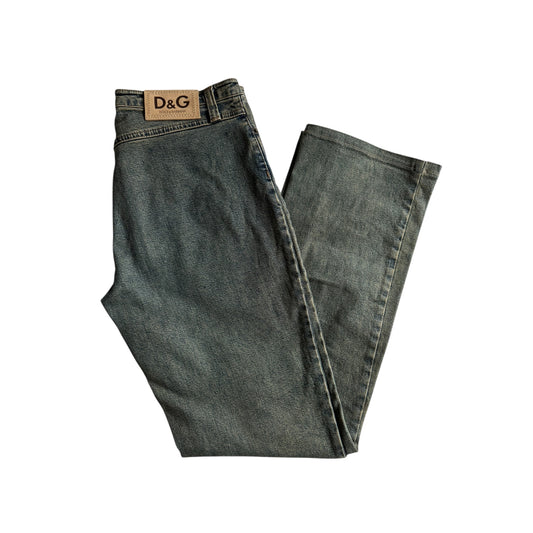 👖 Blugi Y2K Dolce & Gabbana pentru femei – Sandy Wash, Regular / Bootcut Fit, Mărimea US 30