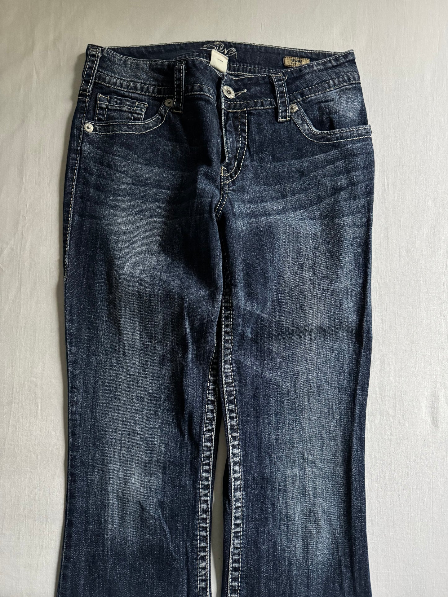 👖 Jeans Silver Y2K pentru femei – Bootcut – W29 / L34 – EU 38