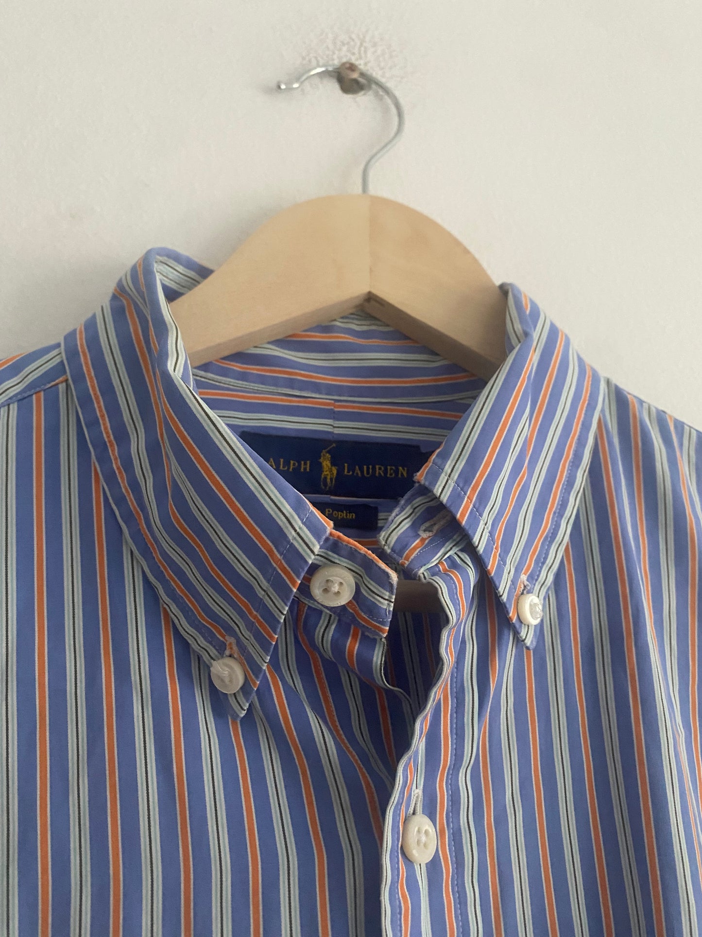 Cămașă Vintage Ralph Lauren Bleumarin cu Dungi – Mărime M