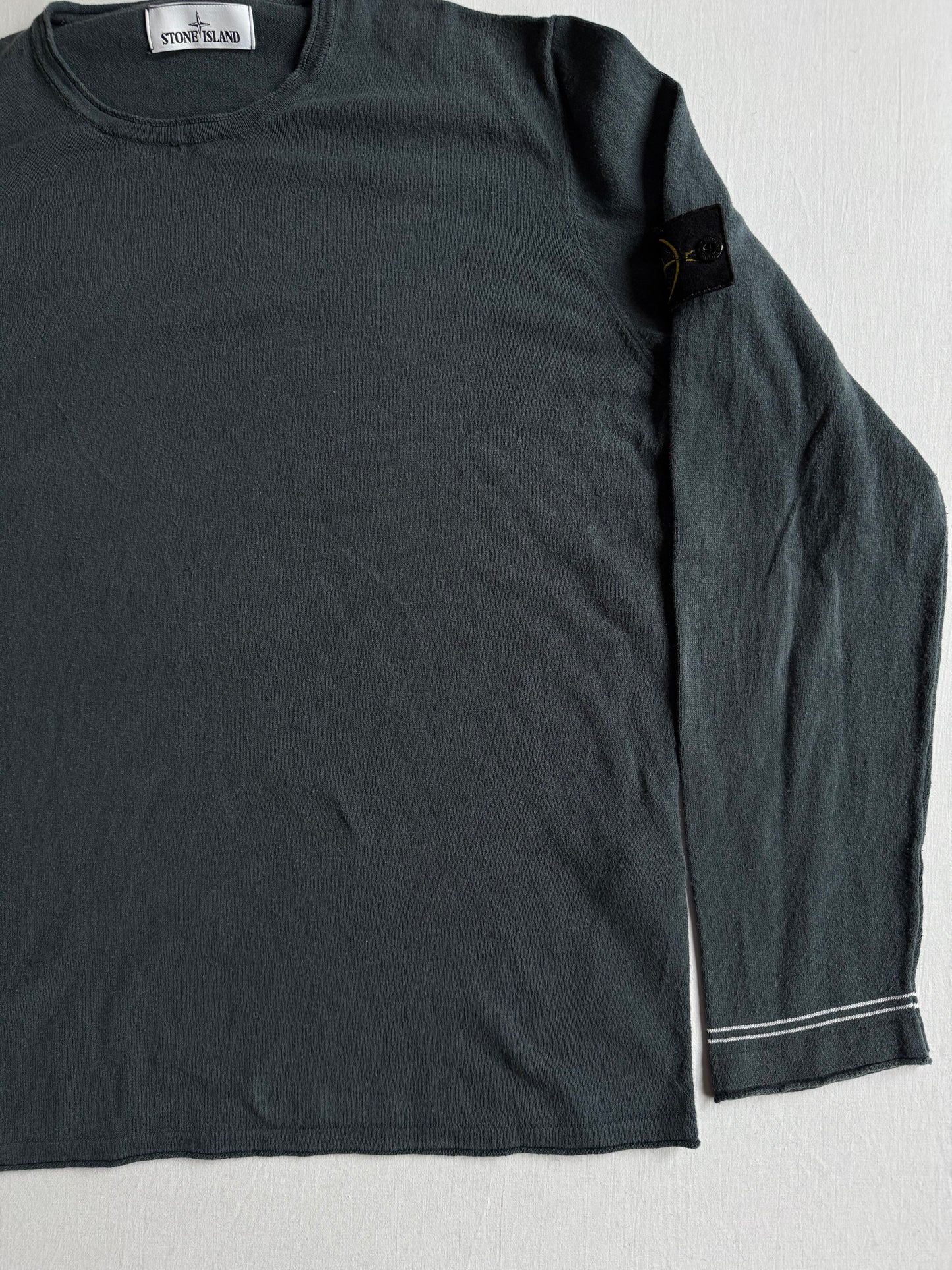 🧭 Pulover 2018 Stone Island din Bumbac Navy-Verzui – L (XL pe etichetă)