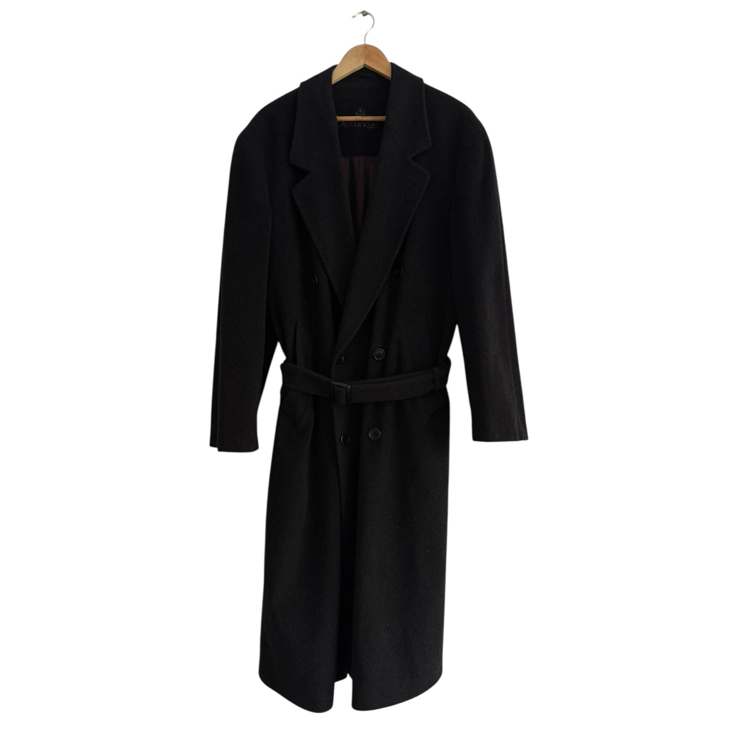 🎩 Palton Vintage Bărbați Gri Închis / Negru deschis din Cașmir – Marimea 48 (M oversized / L regular)