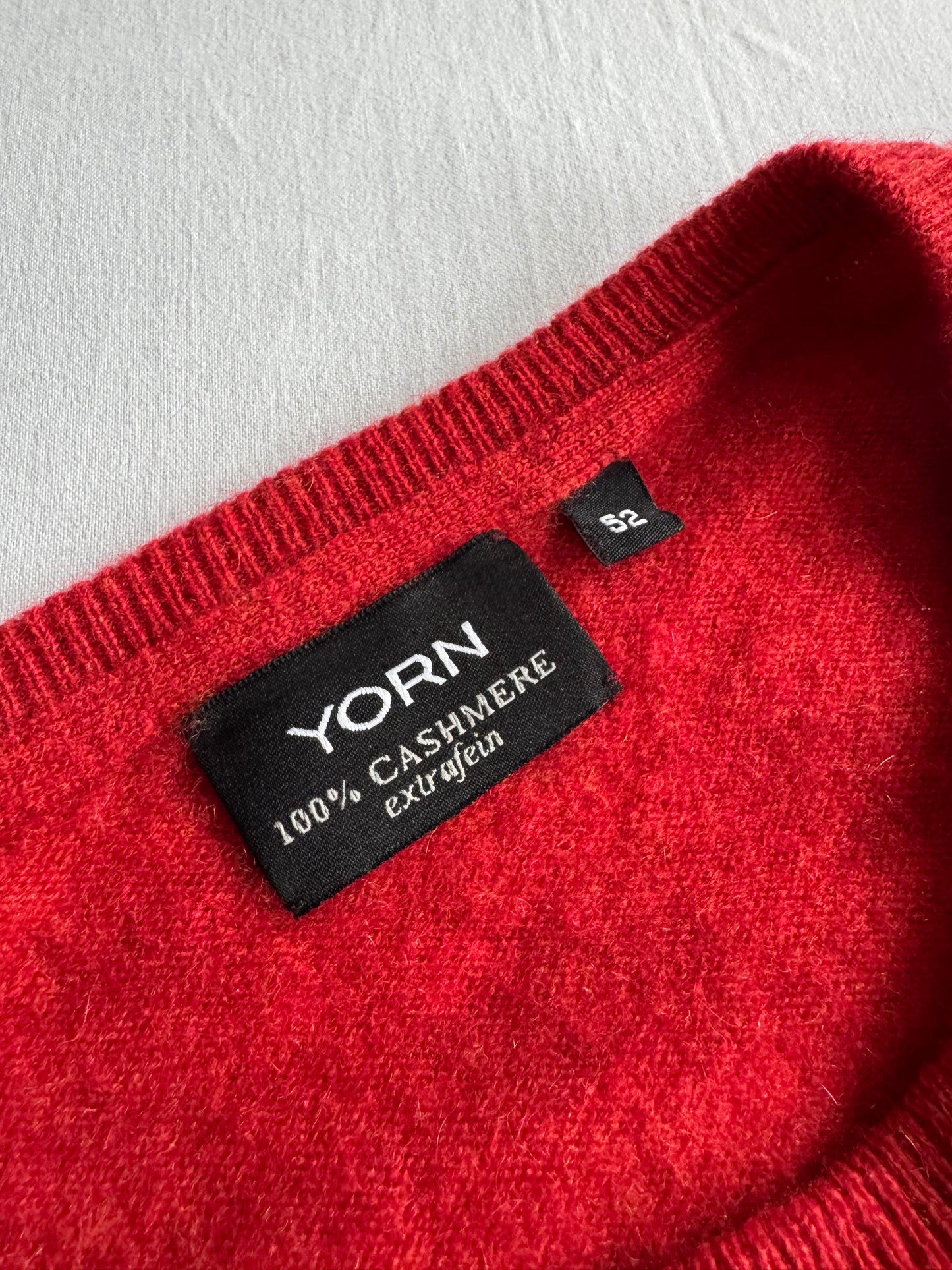 🍒 Pulover Bărbați din Cașmir Extrafin Roșu – L (52)