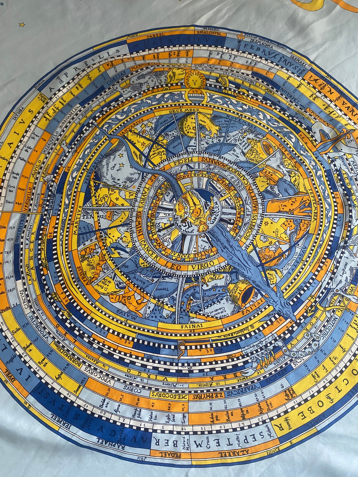 Vintage Audemars Piguet Astrology Printer Silk Scarf