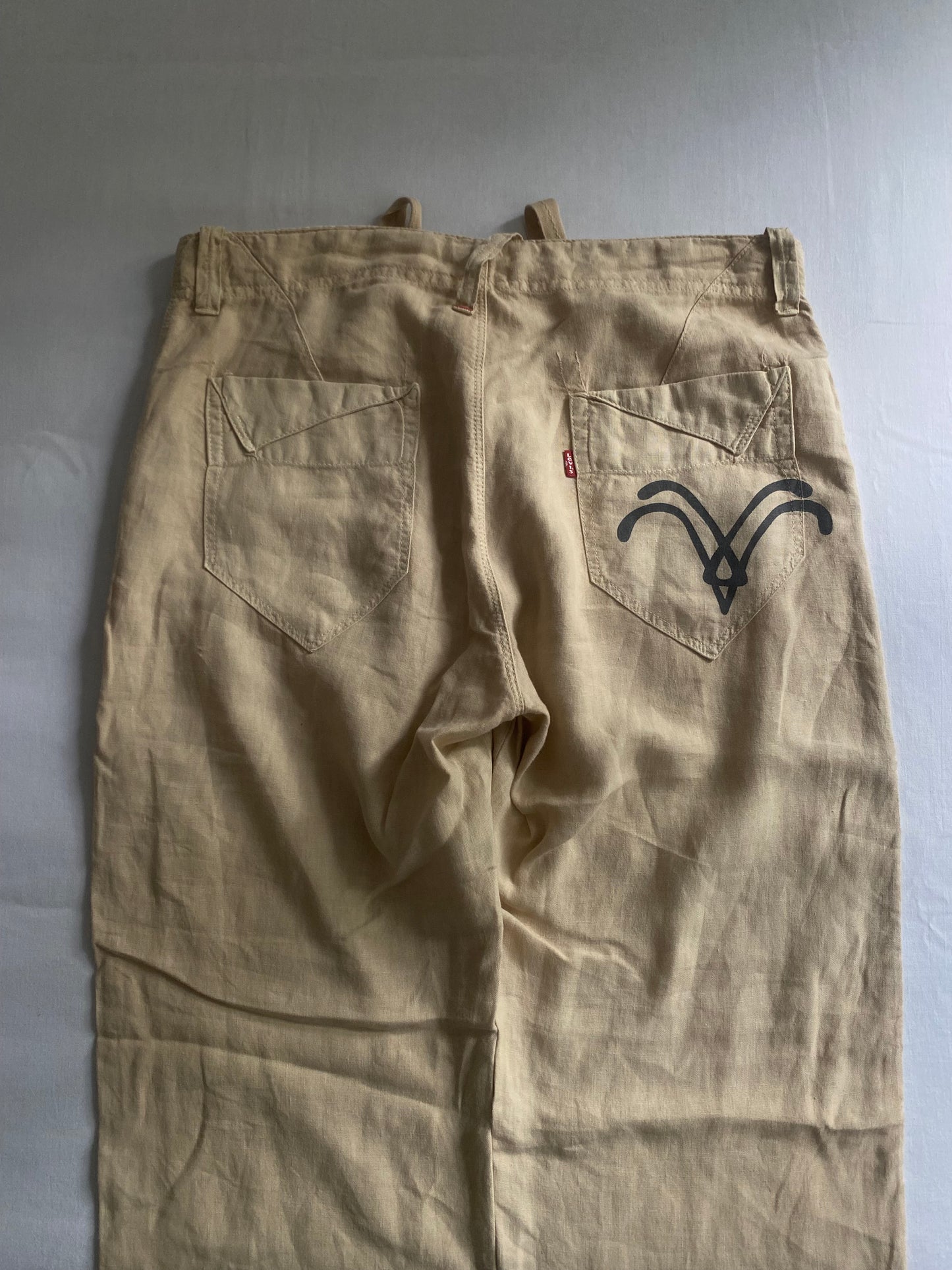 👖 Y2K Levi’s Cream Linen Baggy Pants