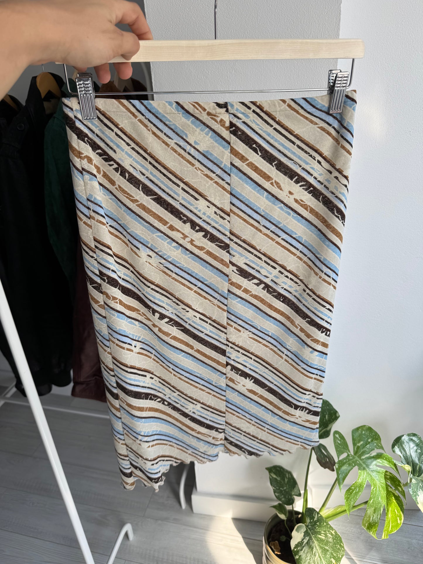 🌸 Fustă Y2K Printed Mesh – EU 36 (S Damă)
