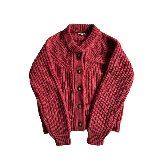 🧶 Cardigan Western Damă Wrangler Earth Red din Blend Lână – S