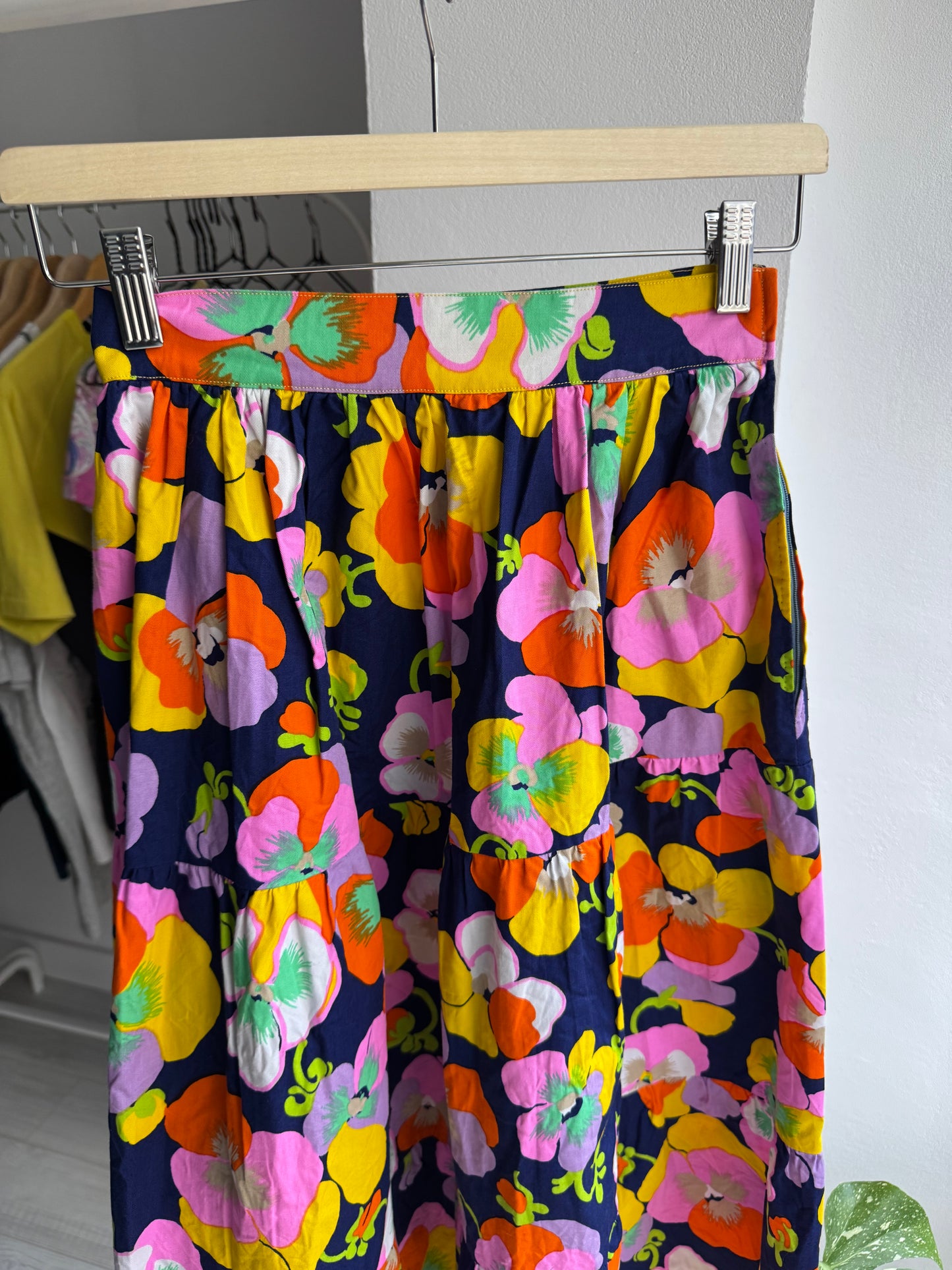 ☀️ Fustă Vintage Floral cu Print – Approx. XS–S Damă