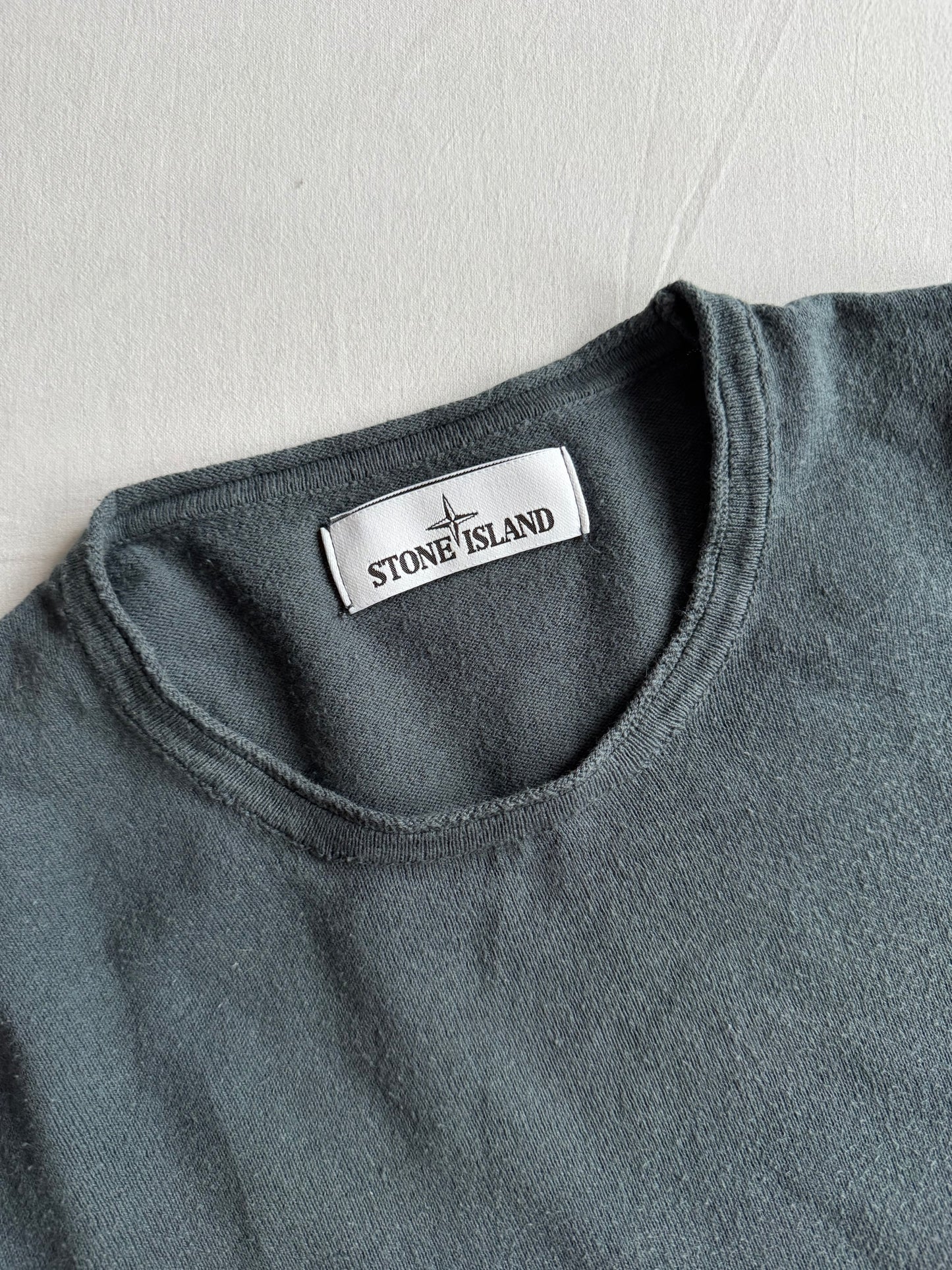 🧭 Pulover 2018 Stone Island din Bumbac Navy-Verzui – L (XL pe etichetă)