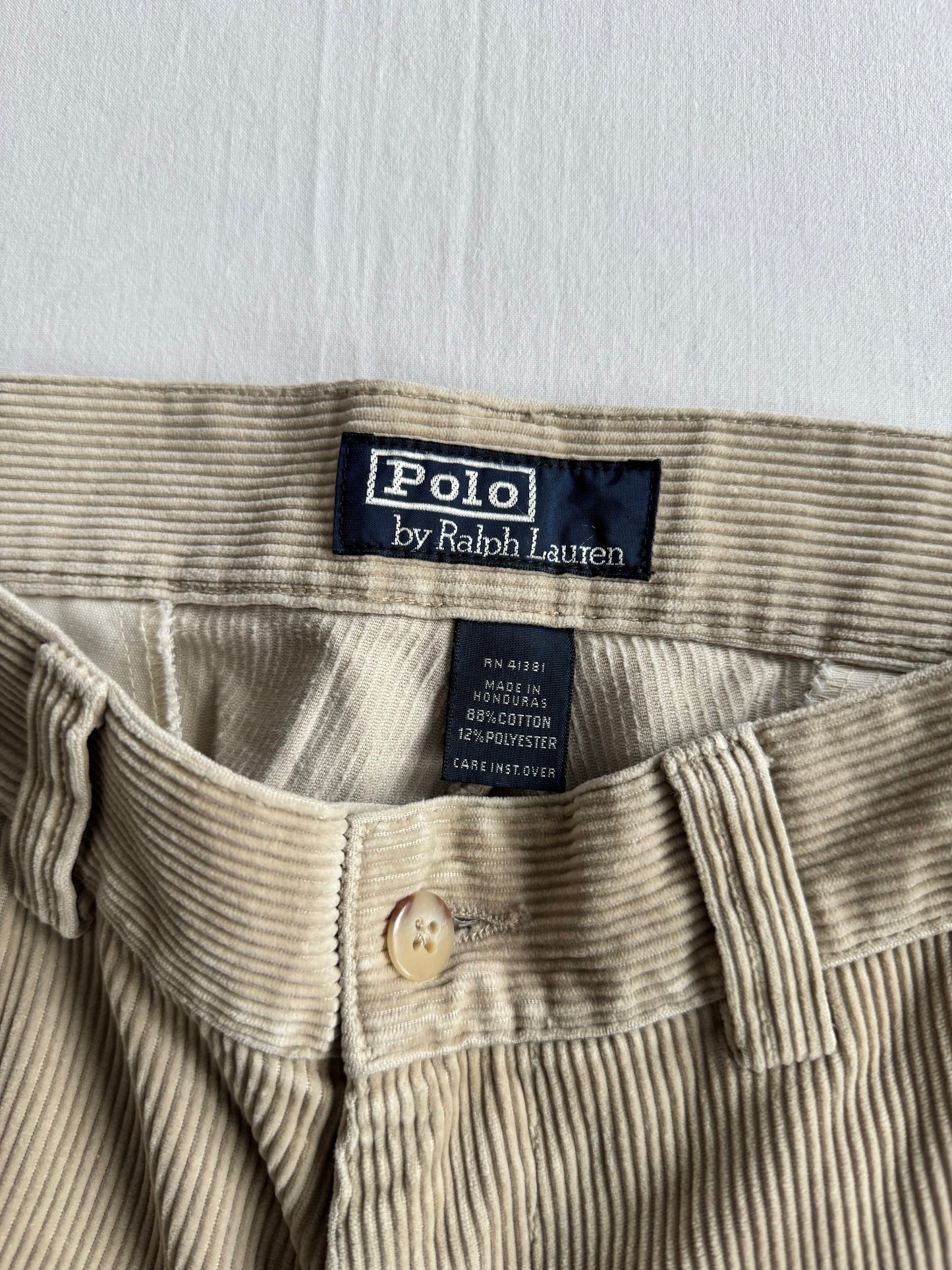 🐴 Pantaloni Vintage Ralph Lauren din Catifea Reiată Bej – W31 L32