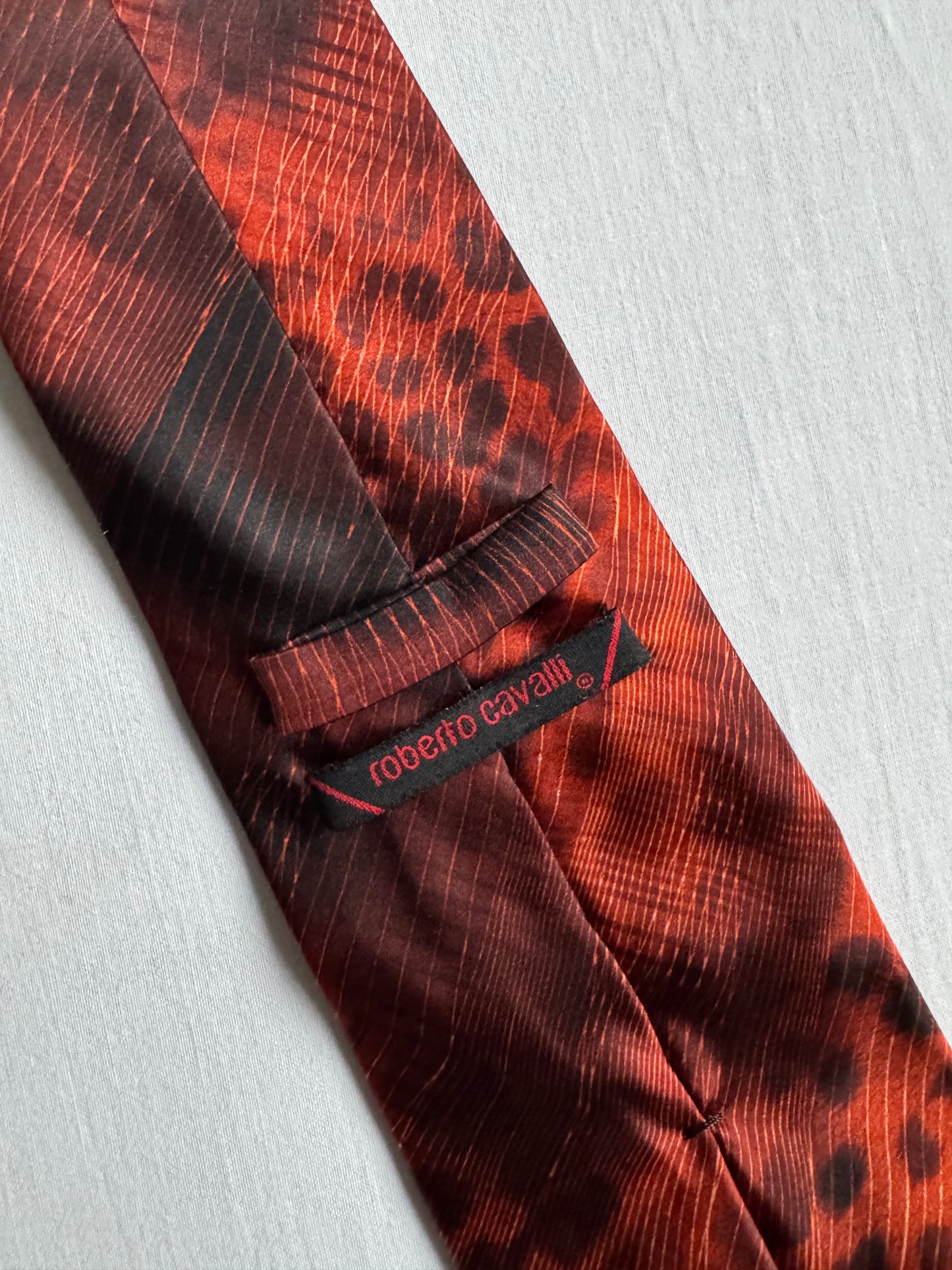 🐆 Cravată Vintage Roberto Cavalli Animal Print din Mătase – Made in Italy