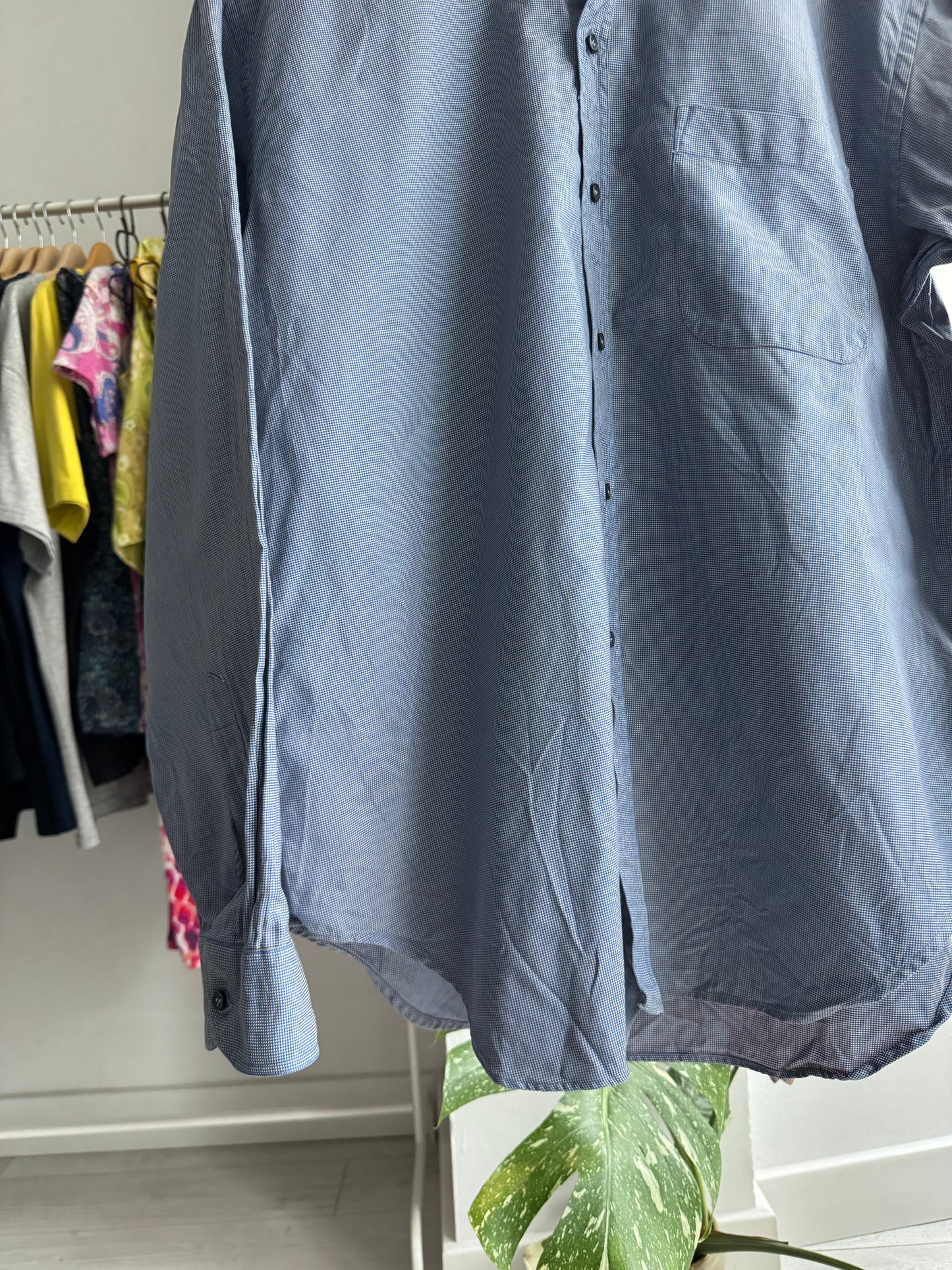 👔 Cămașă Texturată Giorgio Armani Vintage | Made in Italy | Relaxed Fit – L Bărbați
