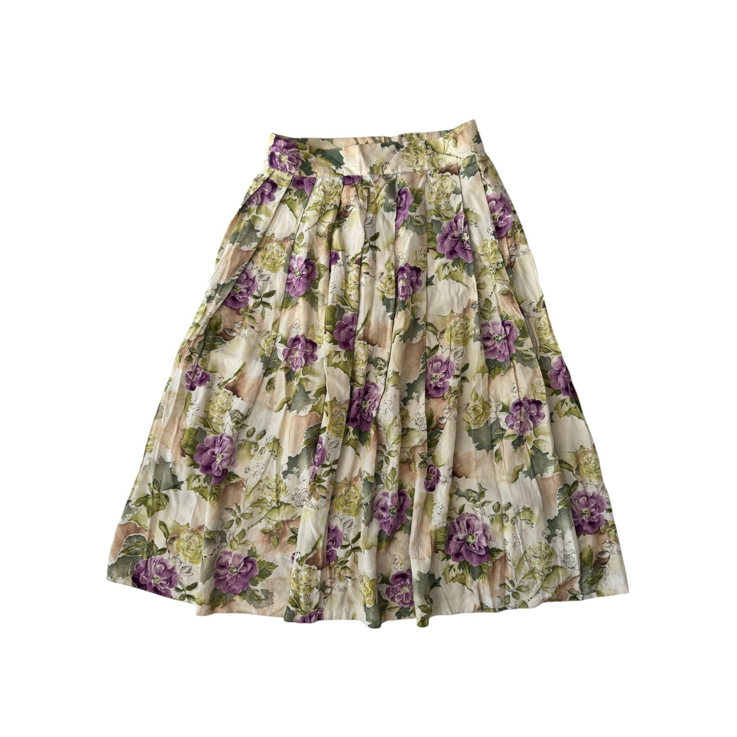 ☀️ Fustă Vintage Floral cu Print – Approx. M Damă