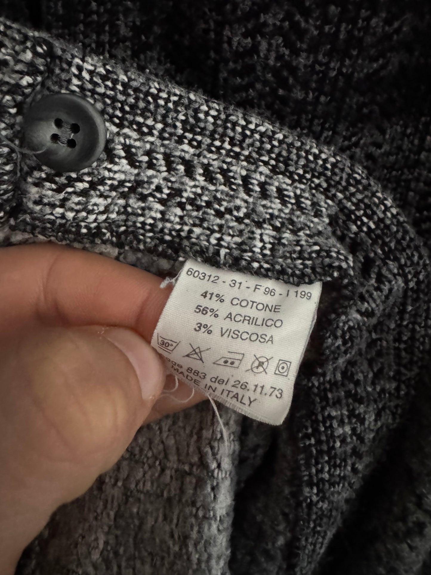 🧶 Overshirt Vintage Bărbați Levi’s Negru Tricotat din Bumbac și Acril – L