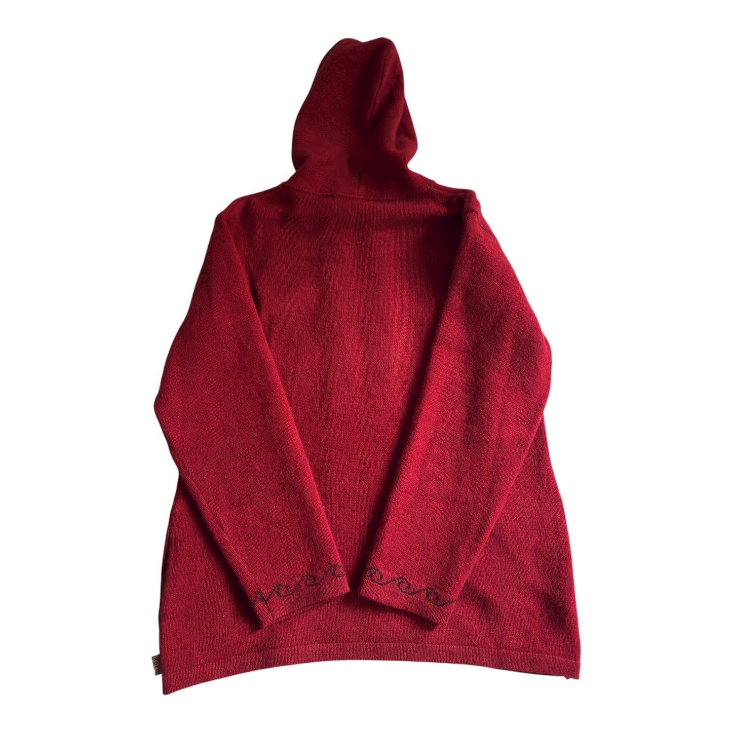 🍷 Hanorac Vintage Burgundy – Merino Wool + Possum Fur + Silk – Women’s L