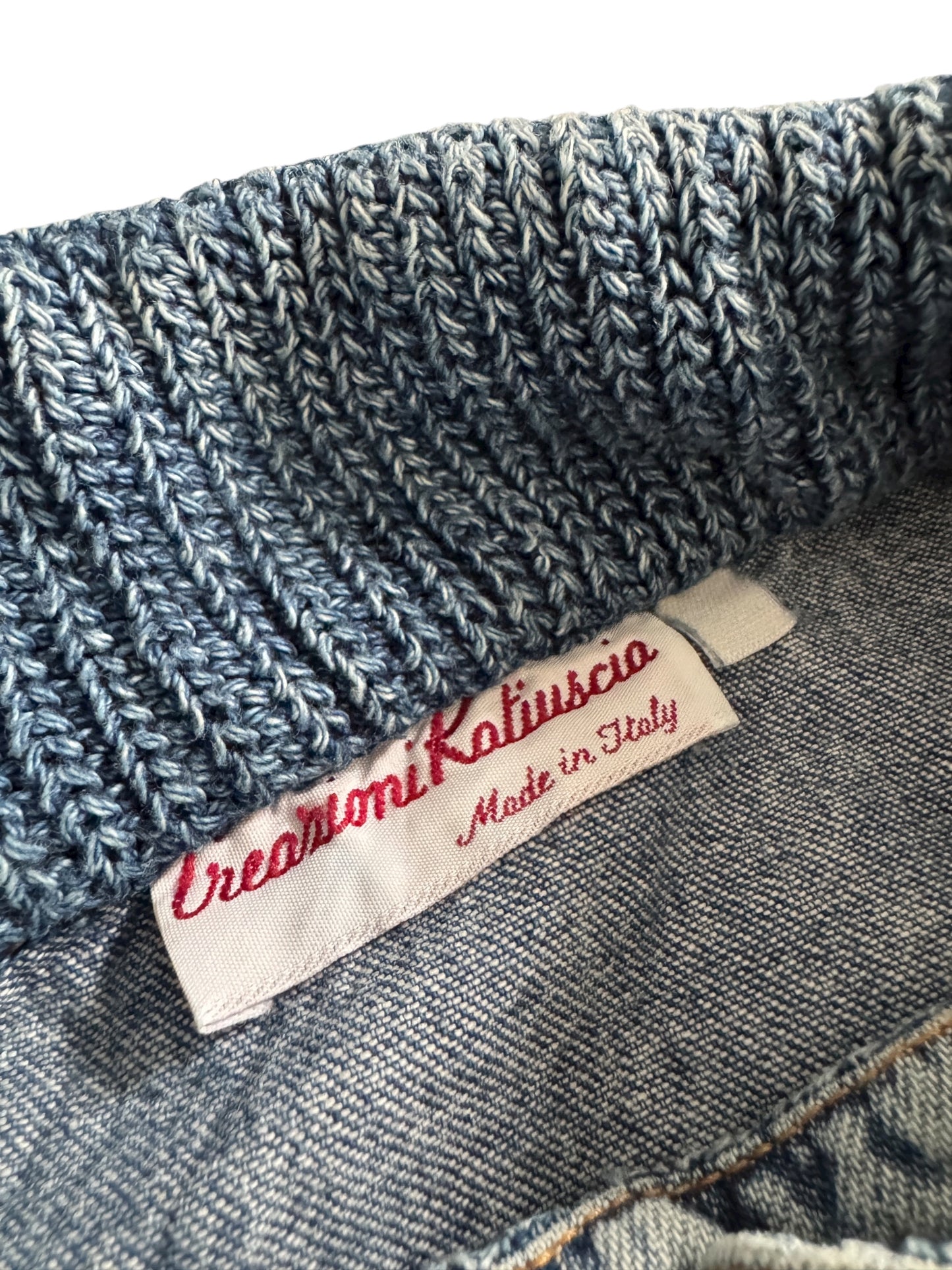 👖 Pulover Vintage Denim – 100% Bumbac – Made in Italy – Men’s S (Boxy Fit)