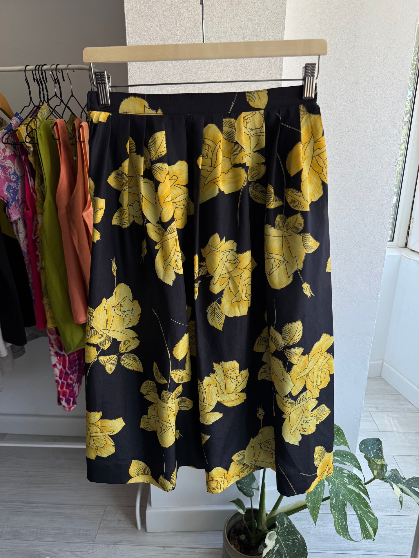 ☀️ Fustă Vintage Floral cu Print – Approx. XS–S Damă